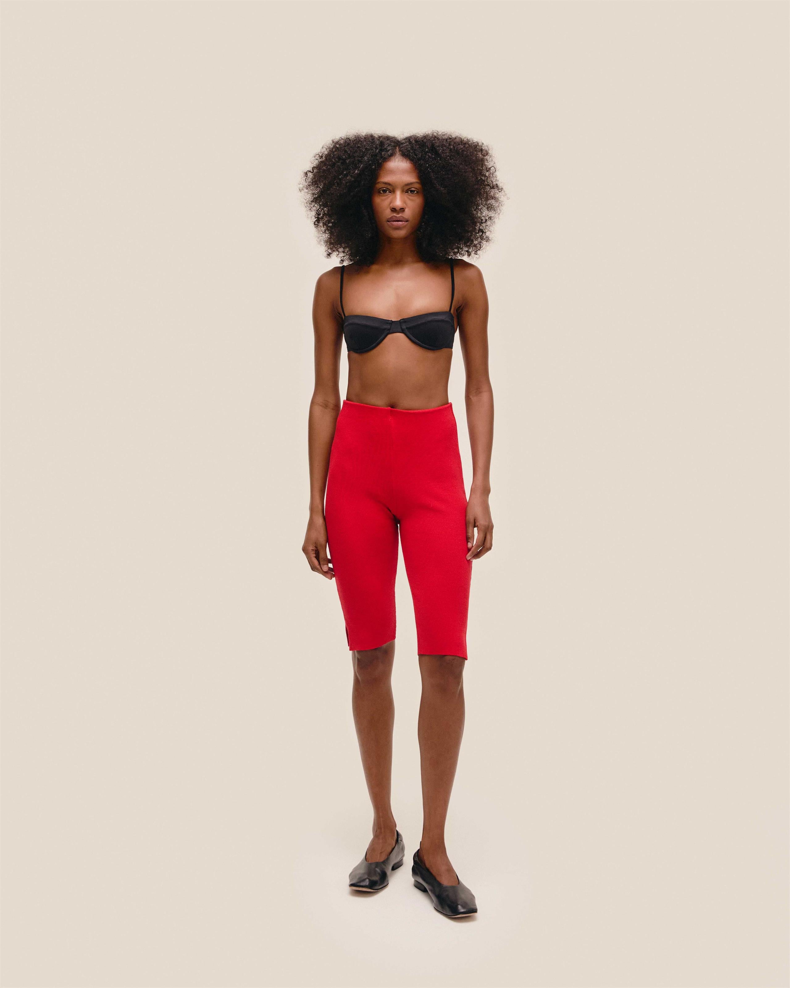 Bermuda Lana Tricot Vermelho