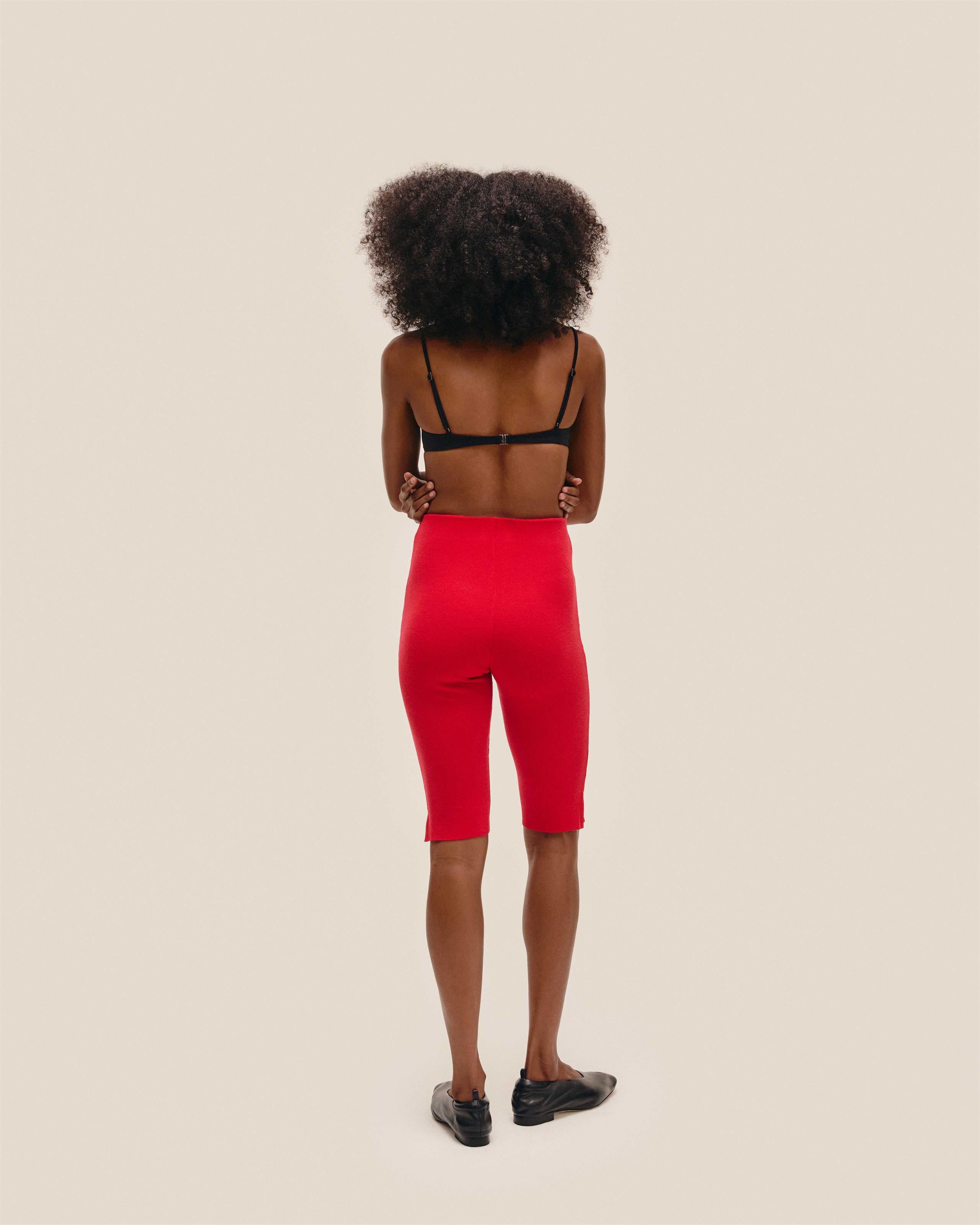 Bermuda Lana Tricot Vermelho