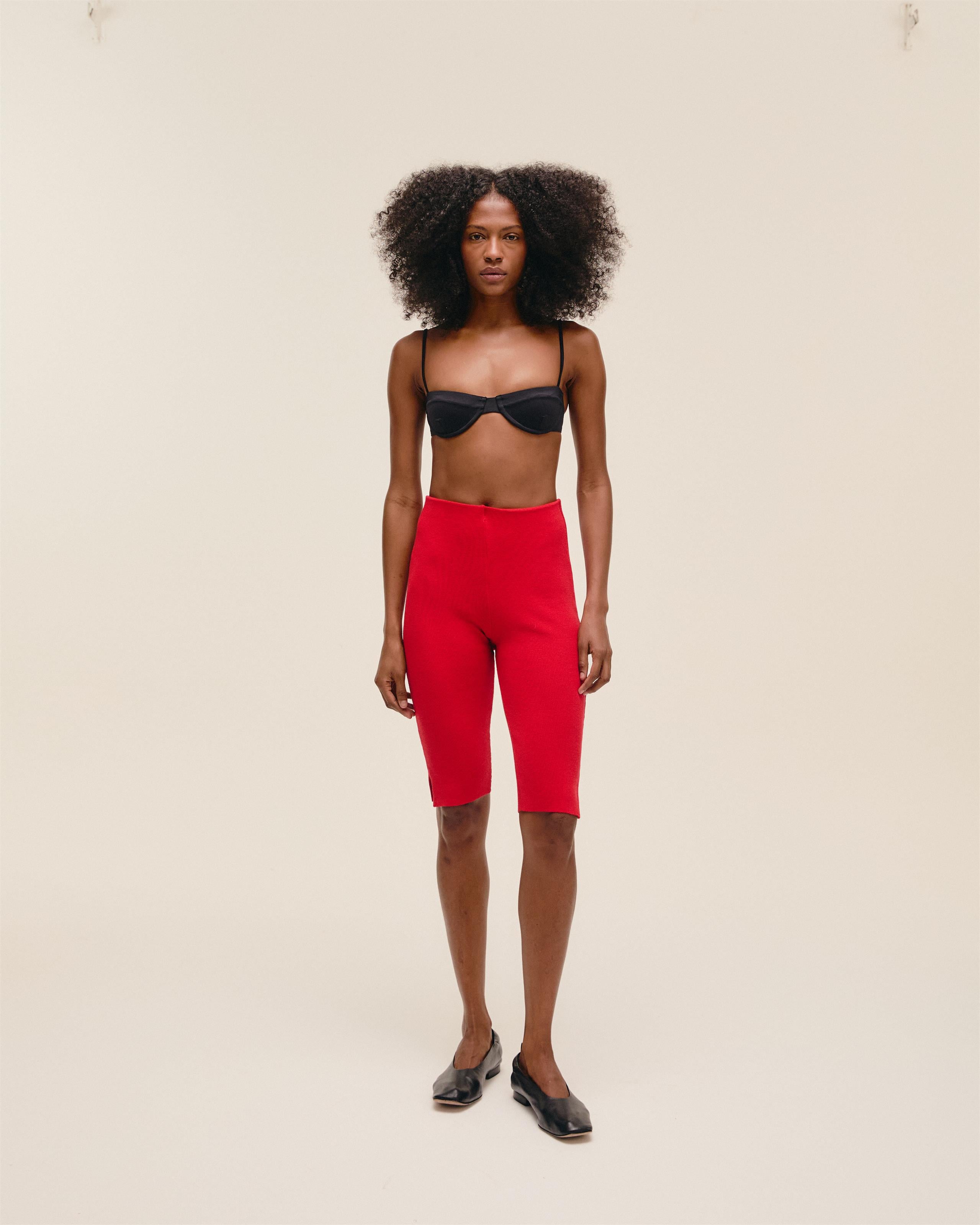 Bermuda Lana Tricot Vermelho Desvio