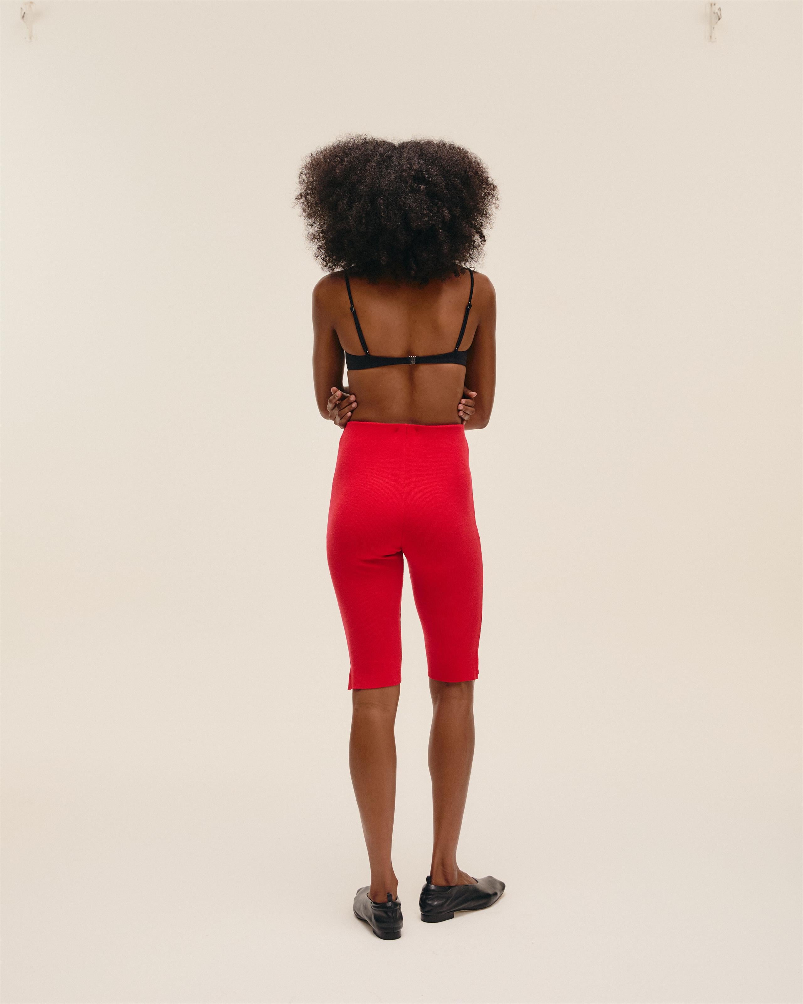 Bermuda Lana Tricot Vermelho Desvio