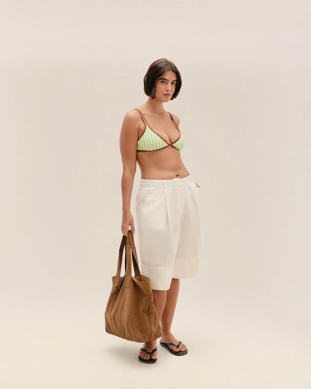 Bermuda Larissa Linho Off-White