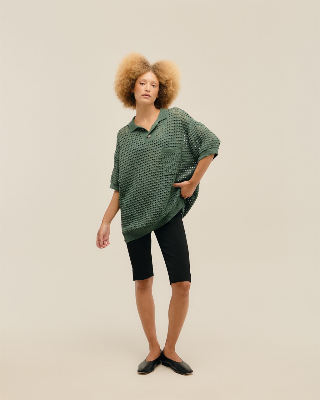 Bermuda Livia Tricot Preto