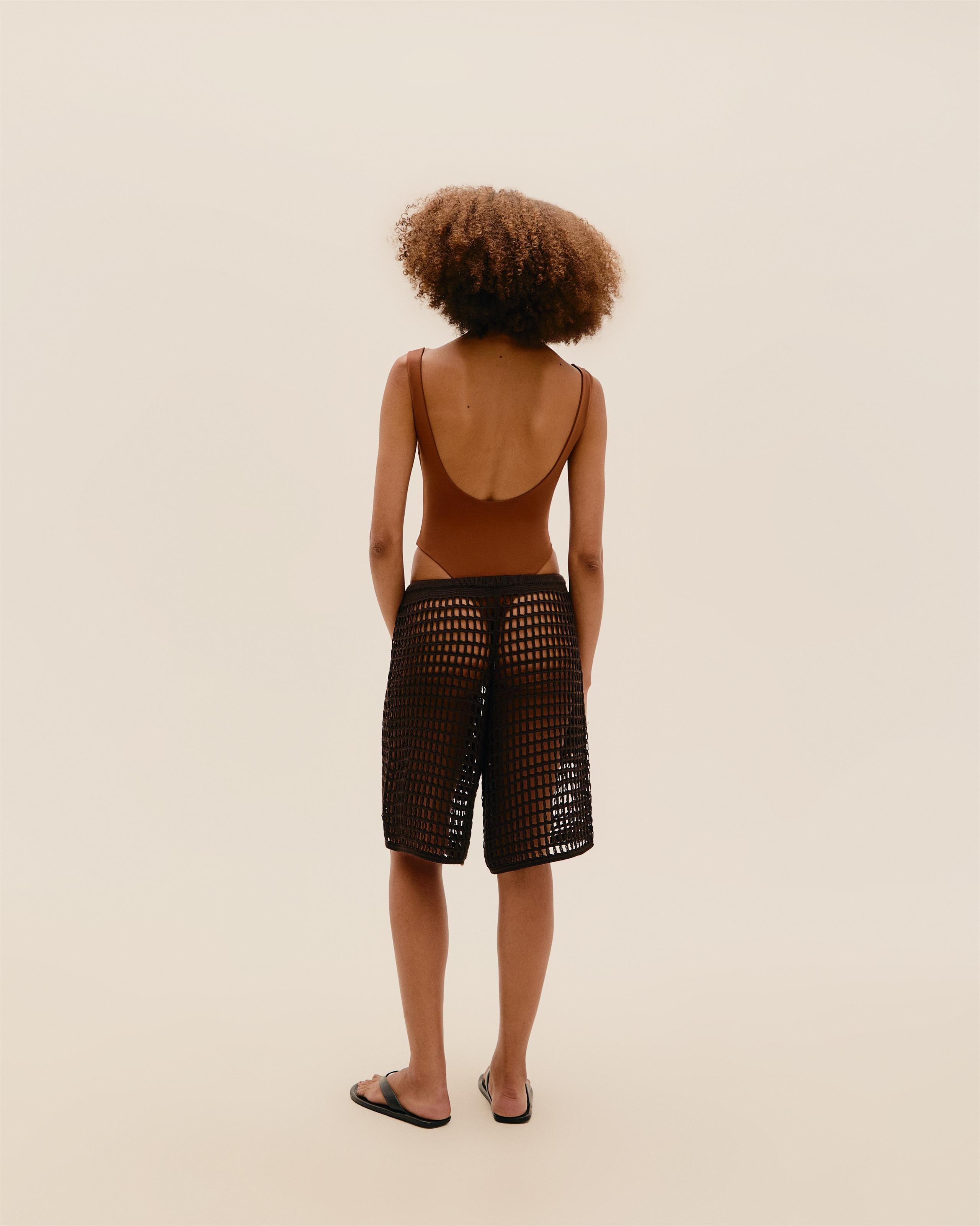 Bermuda Lou Tricot Marrom Brauna
