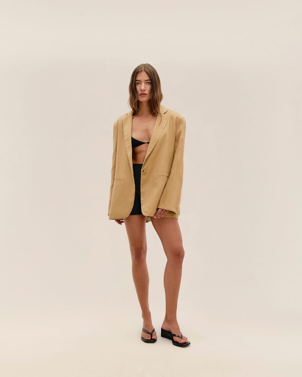 Blazer Carol Linho Bege Satu
