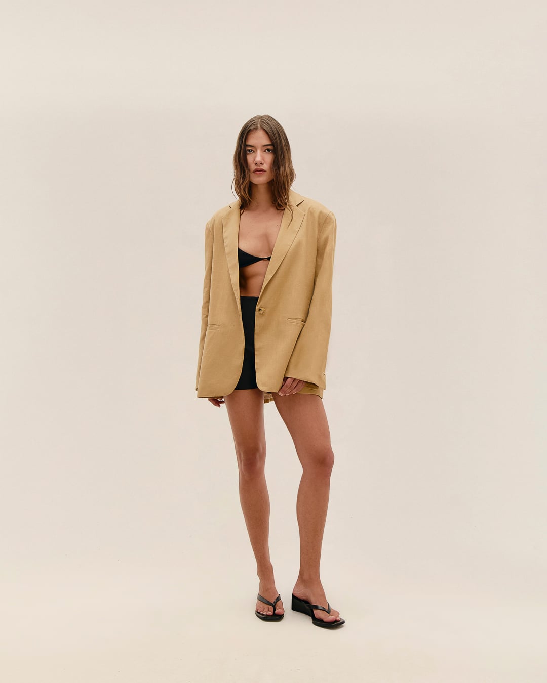 Blazer Carol Linho Bege Satu