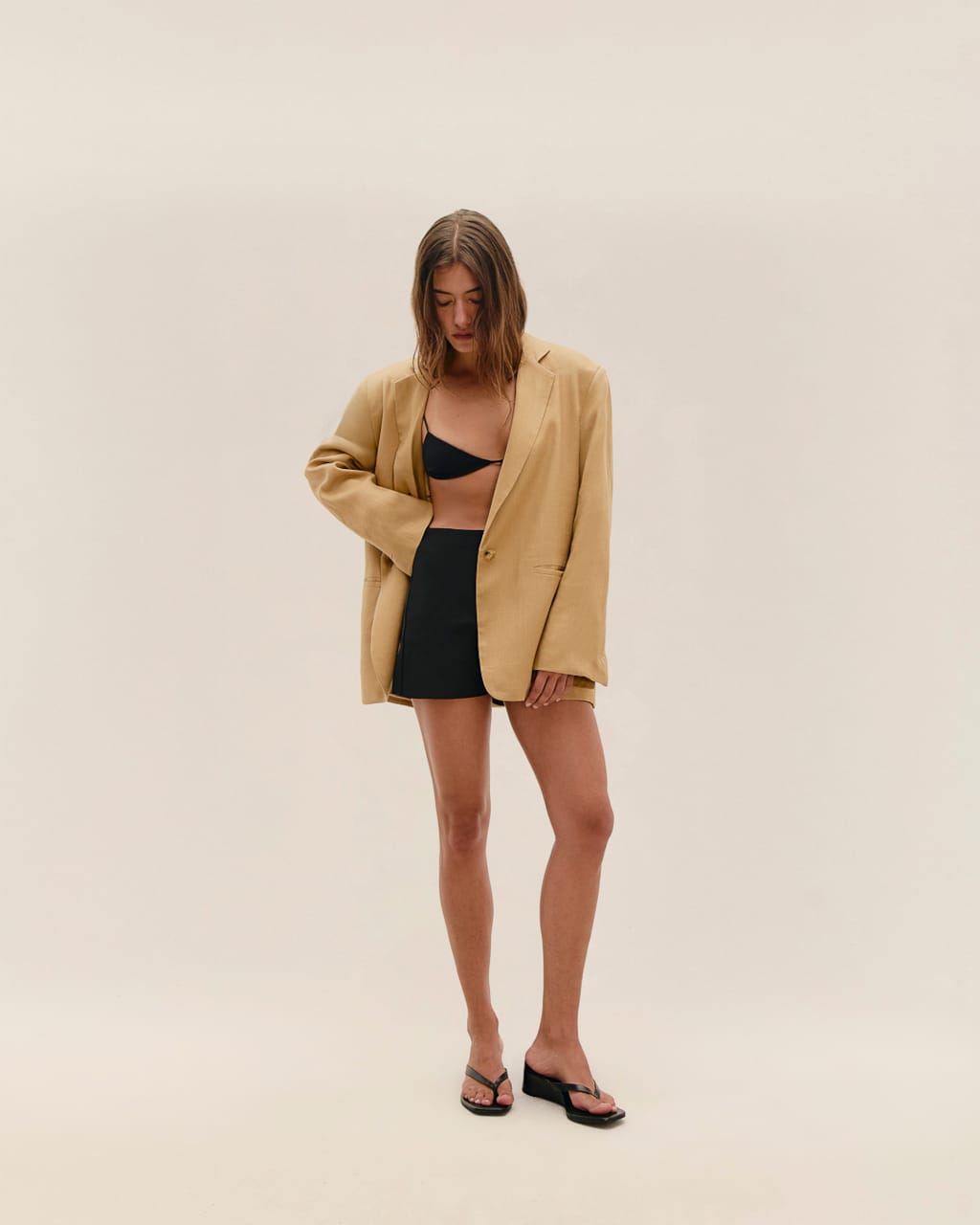 Blazer Carol Linho Bege Satu