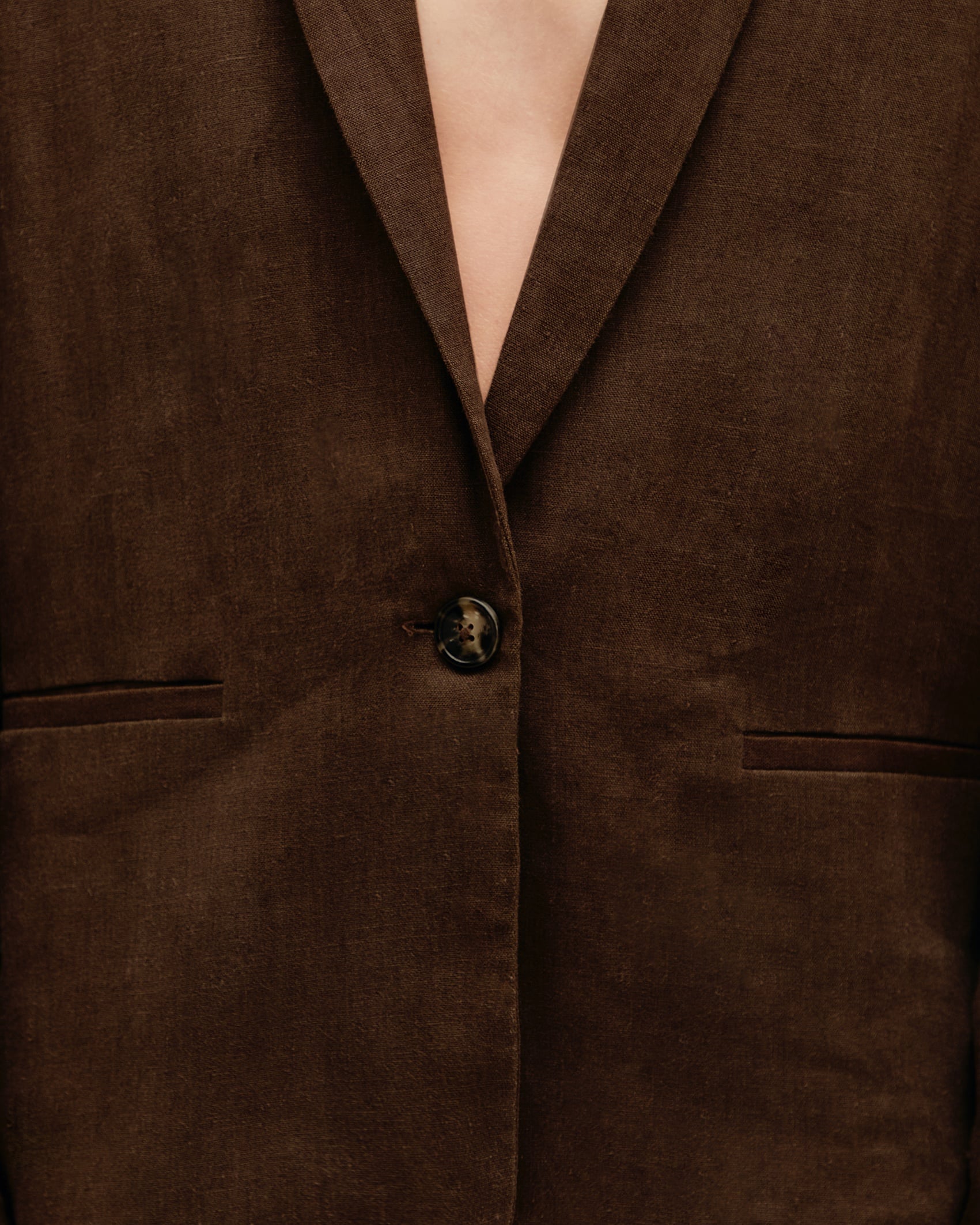 Blazer Carol Linho Marrom