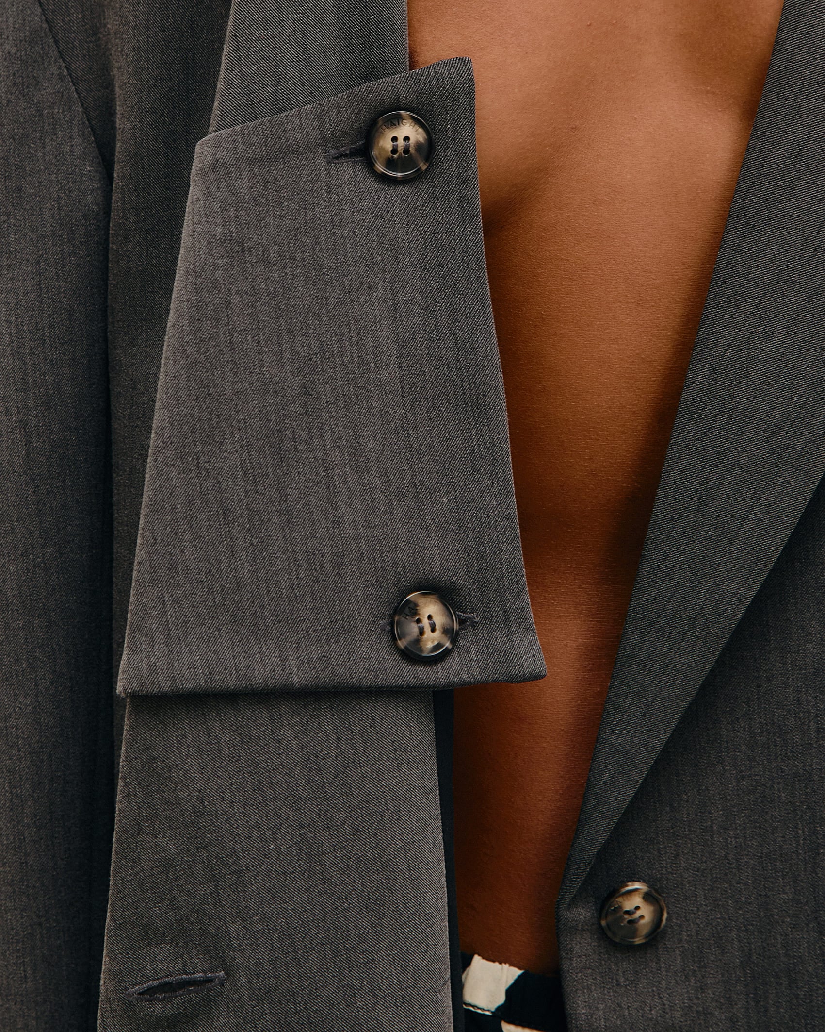 Blazer Lapela Dupla Grafite
