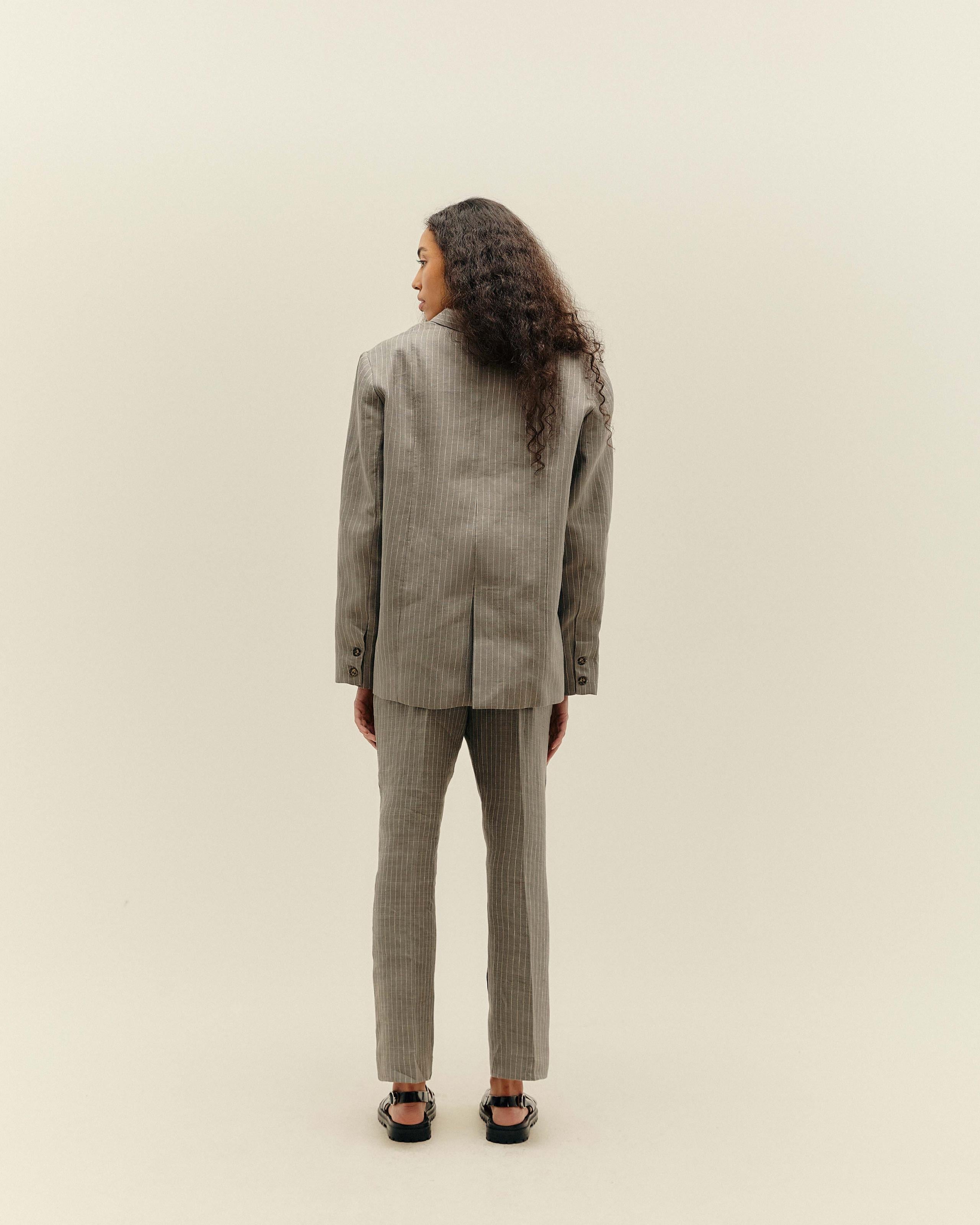 Blazer Marcela Linho Risca de Giz