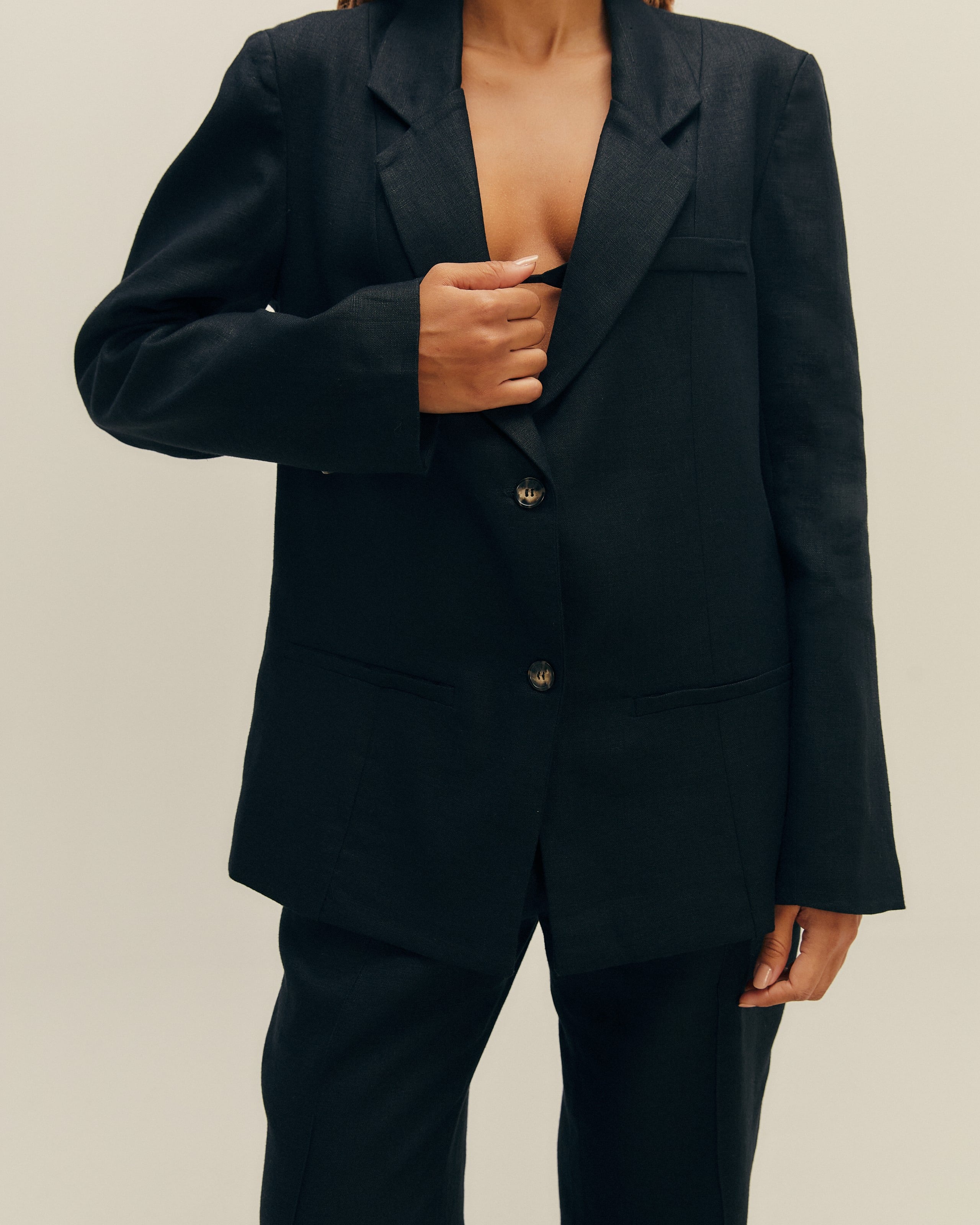 Blazer Marcella Linho Preto