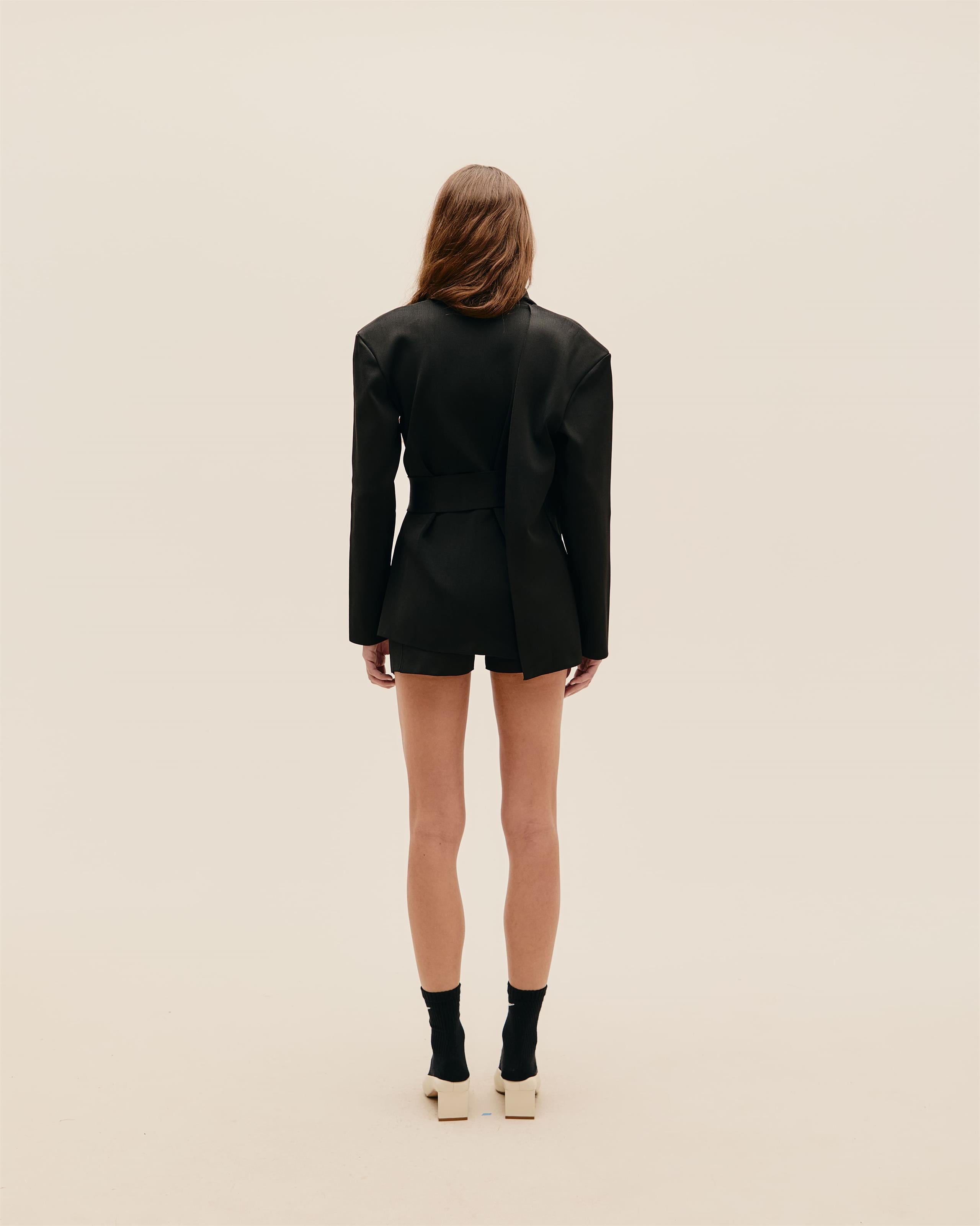 Blazer Transpasse Tricot Preto