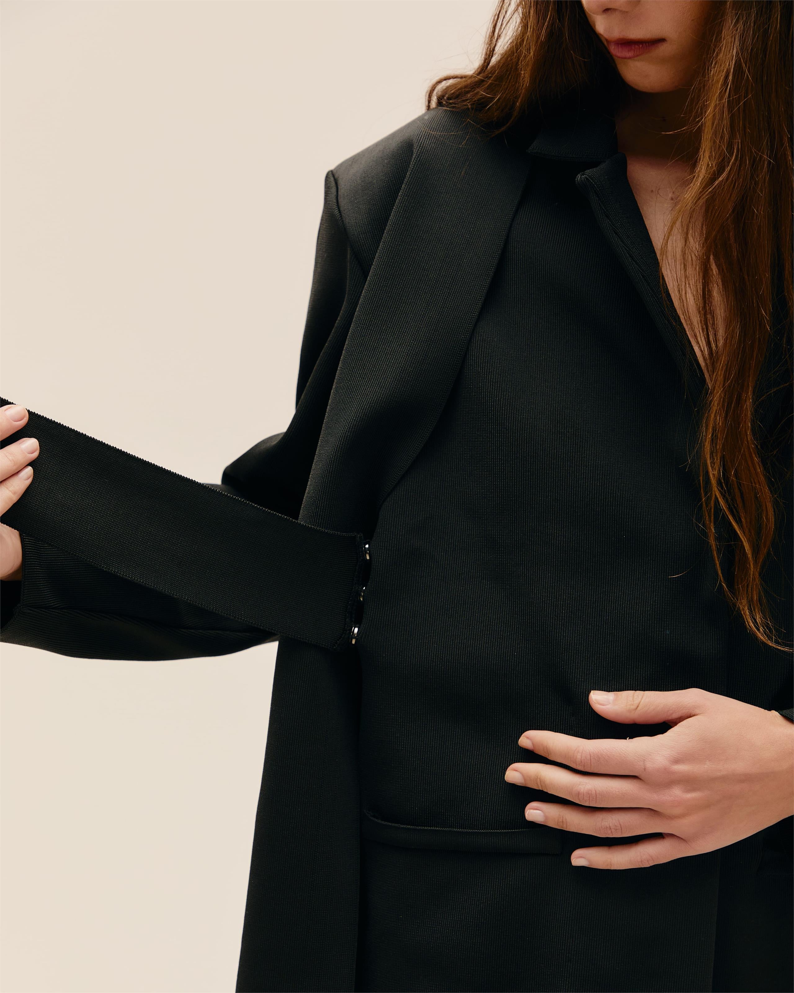 Blazer Transpasse Tricot Preto