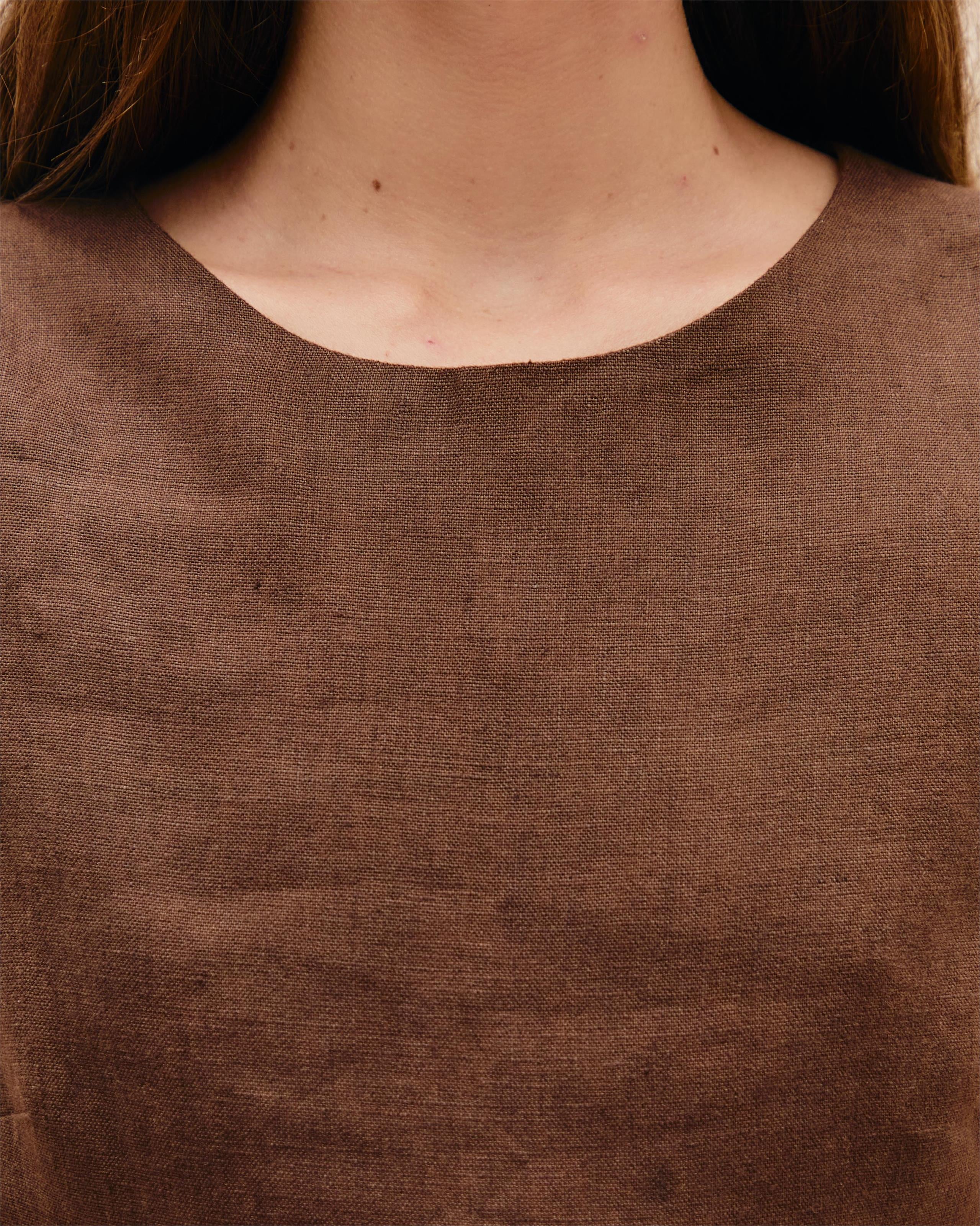 Blusa Alessandra Linho Marrom Brauna