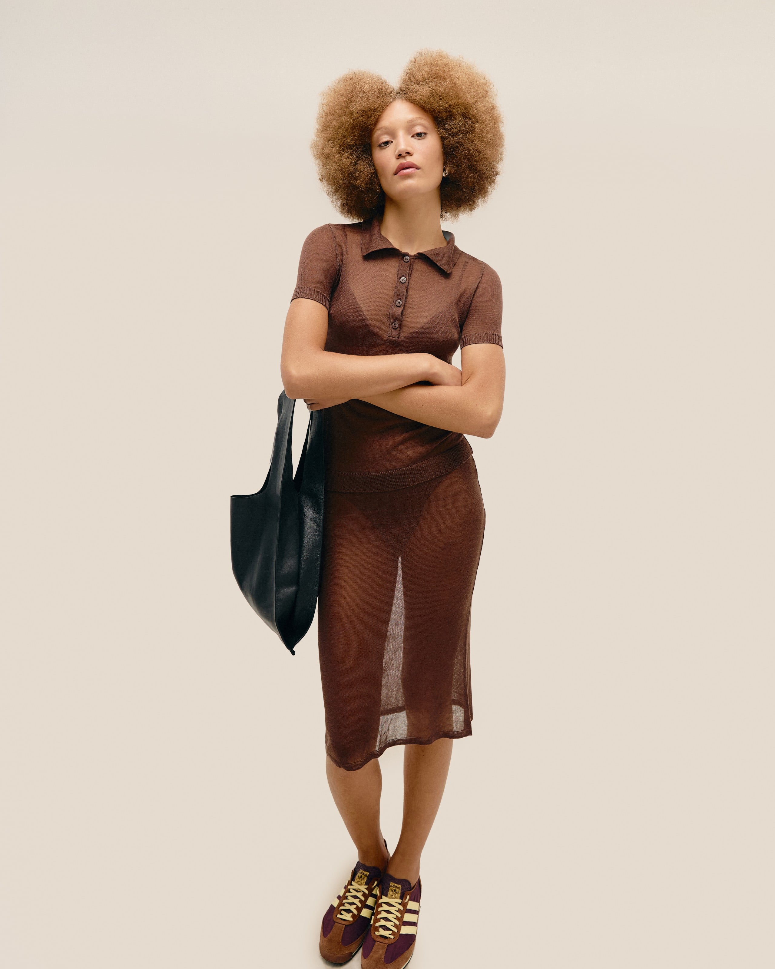 Blusa Amelia Tricot Marrom Brauna