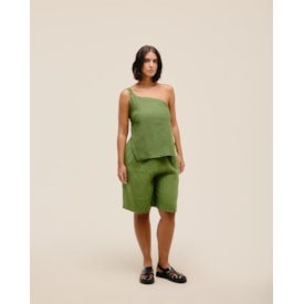 Haight — Blusa Assimetrica Linho Verde