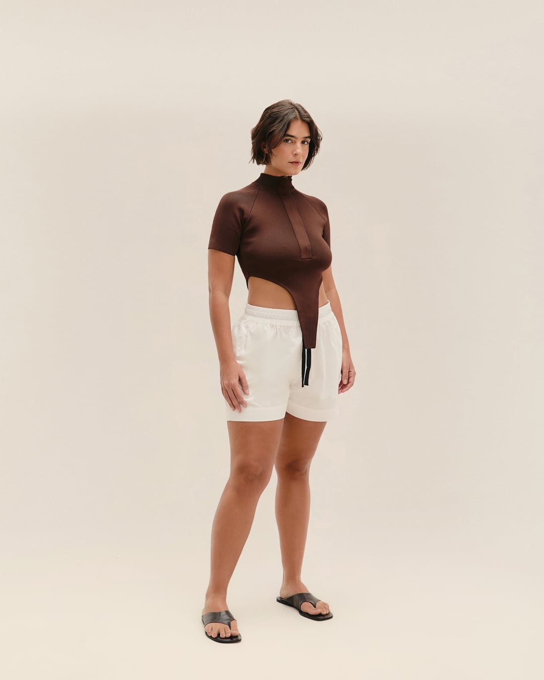 Blusa Helena Tricot Marrom Brauna