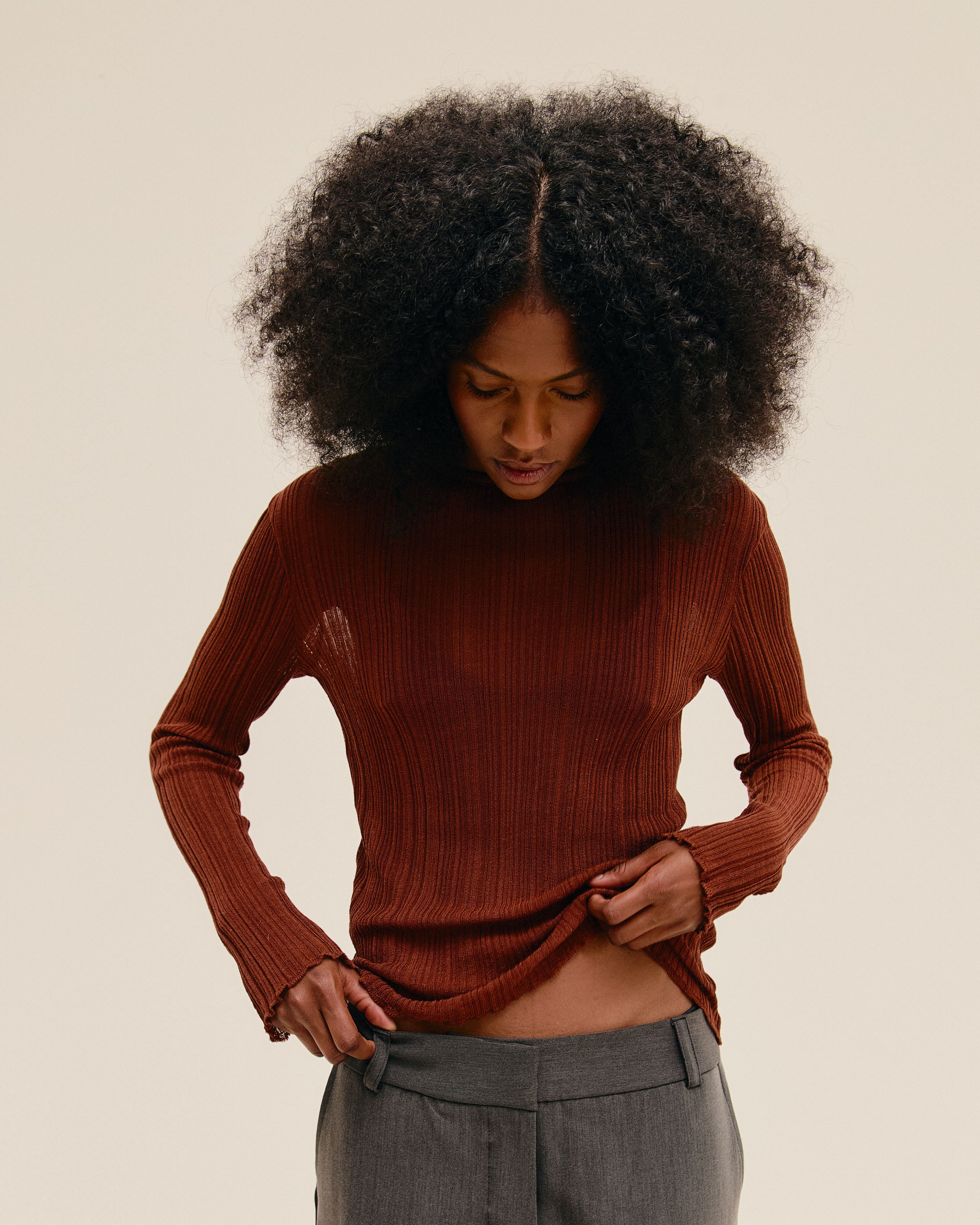 Blusa Iana Tricot Marrom