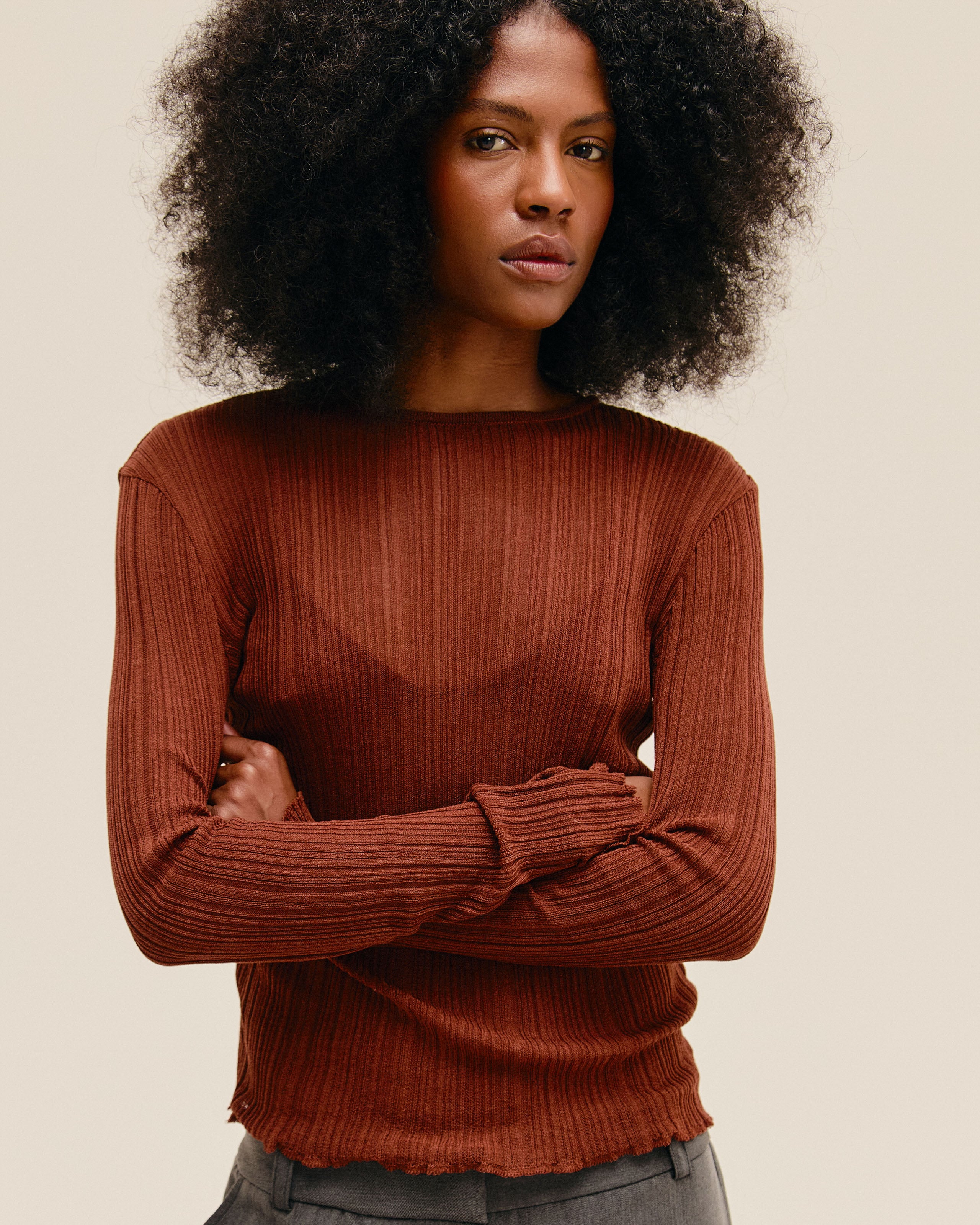 Blusa Iana Tricot Marrom