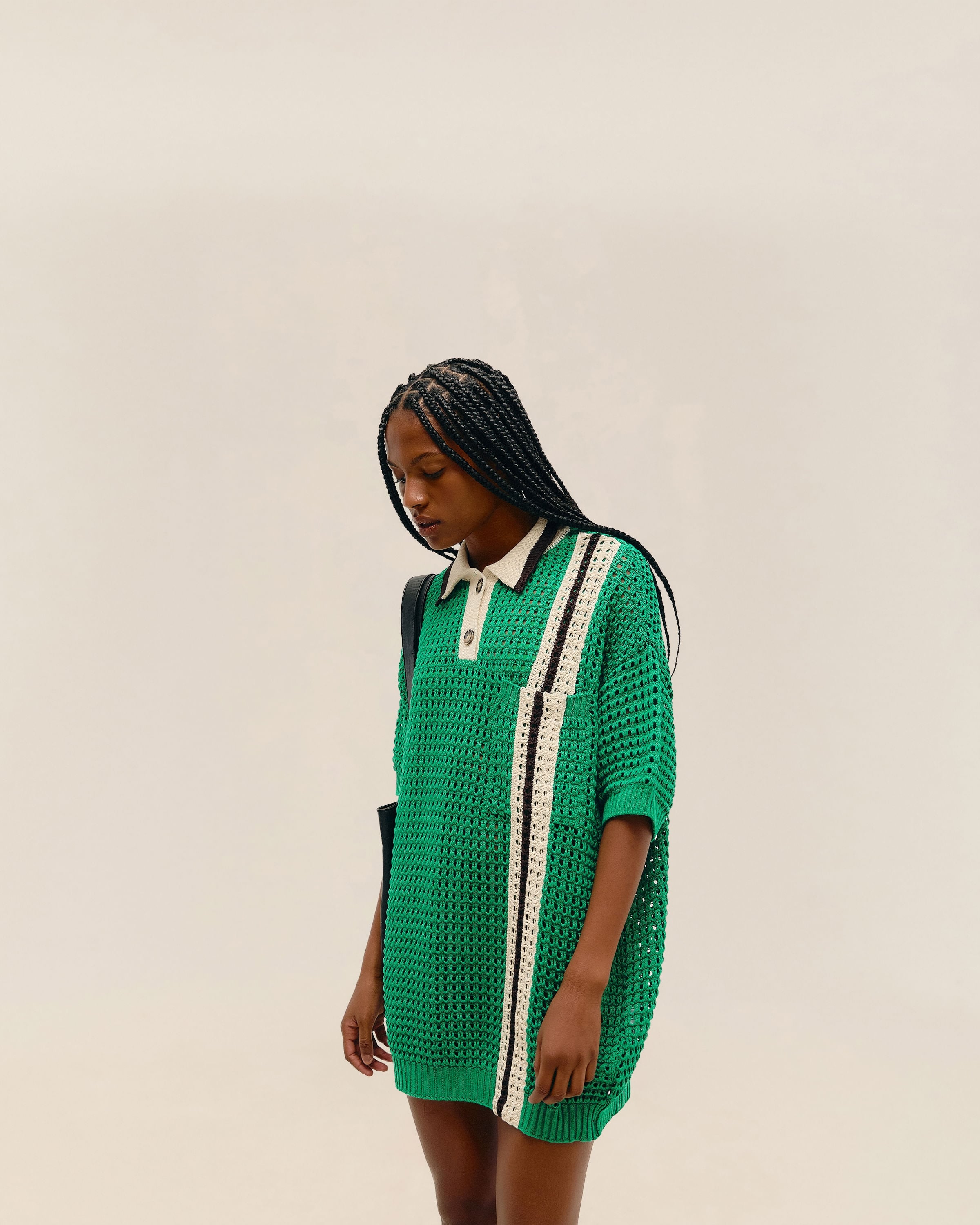 Blusa Joana Listras Tricot Listras Sport Verde