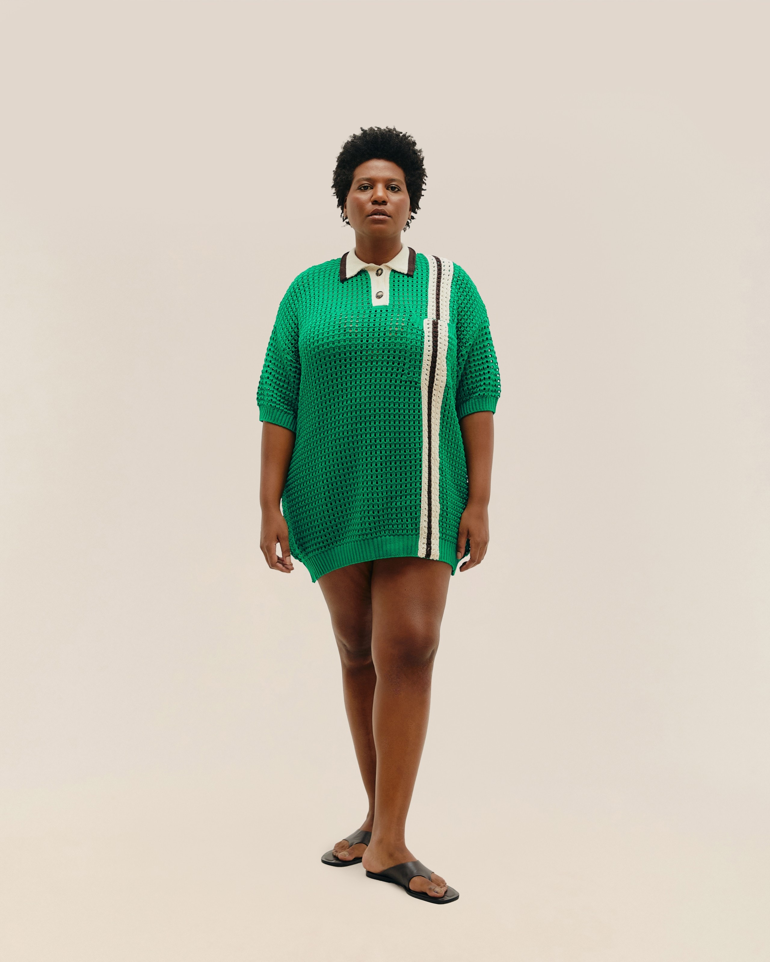 Blusa Joana Listras Tricot Listras Sport Verde