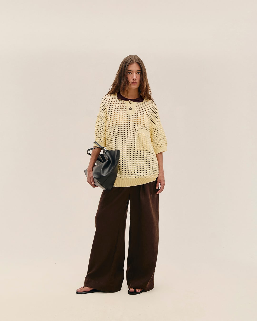 Blusa Joana Tricot Amarelo Feixe