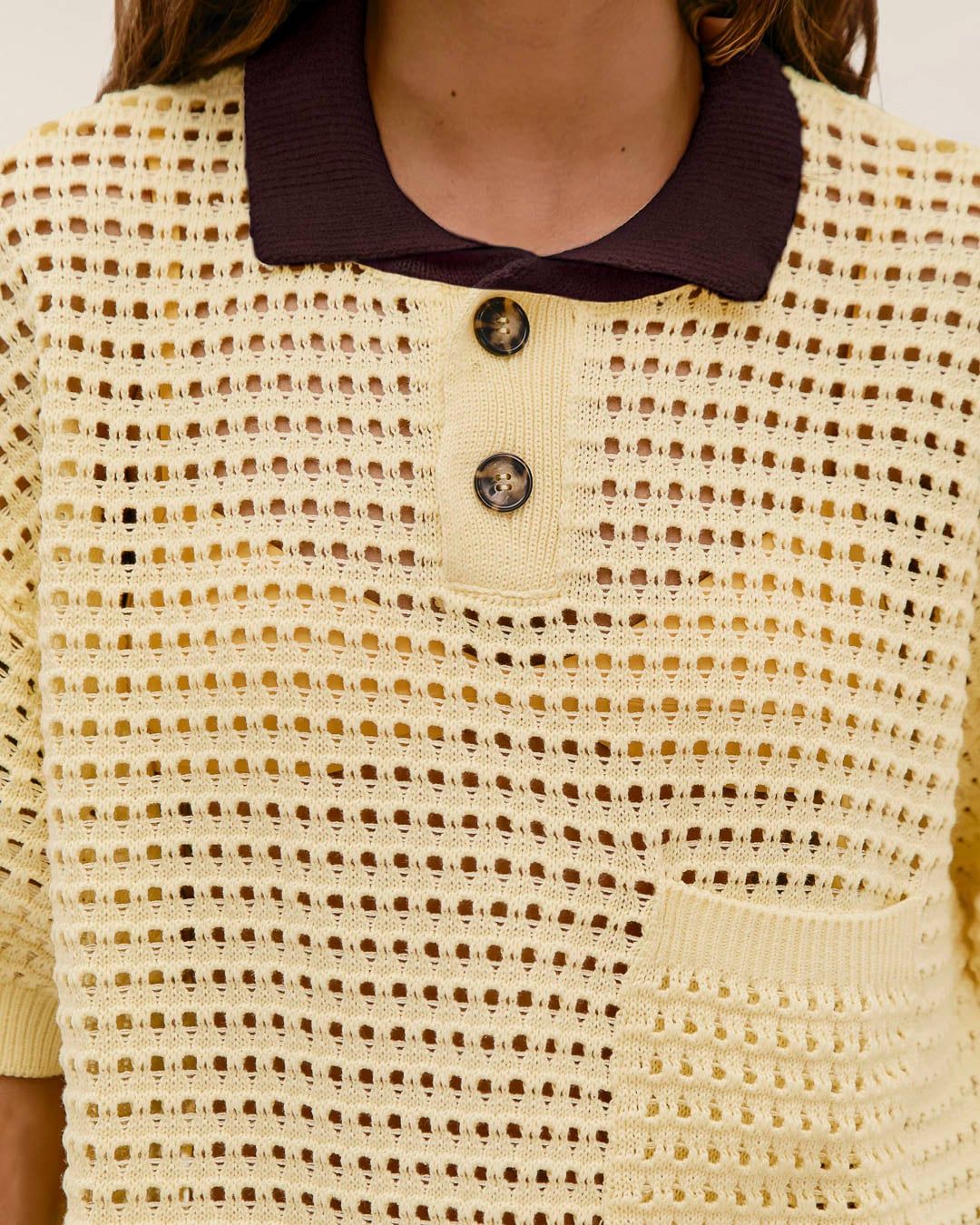 Blusa Joana Tricot Amarelo Feixe