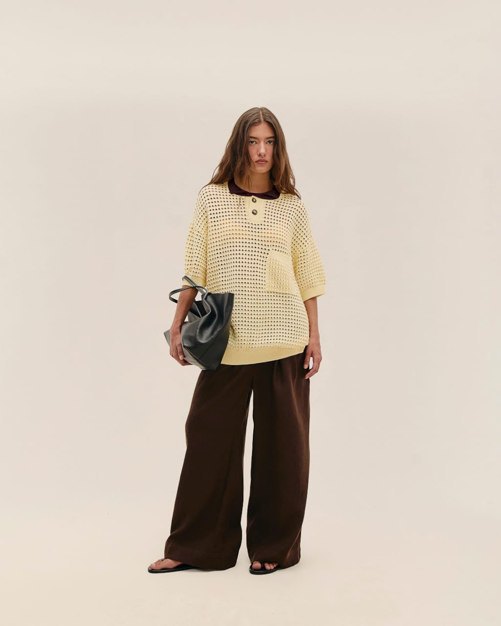Blusa Joana Tricot Amarelo Feixe