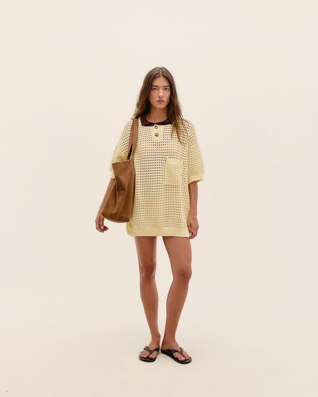 Blusa Joana Tricot Amarelo Feixe