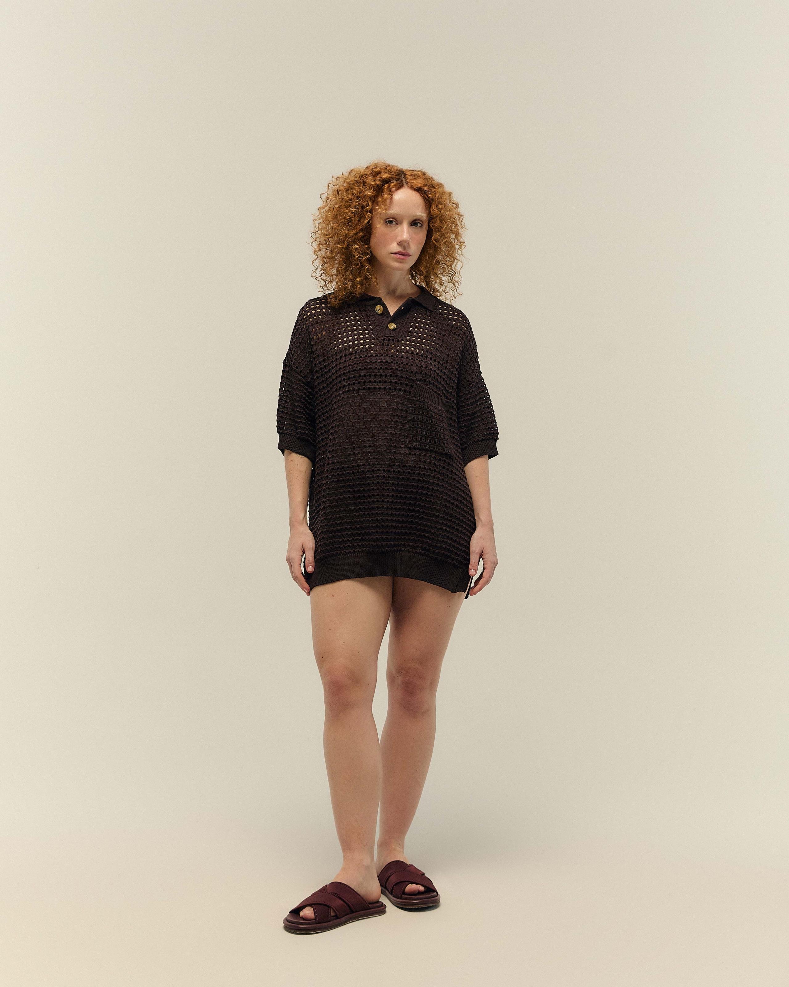 Blusa Joana Tricot Marrom Brauna