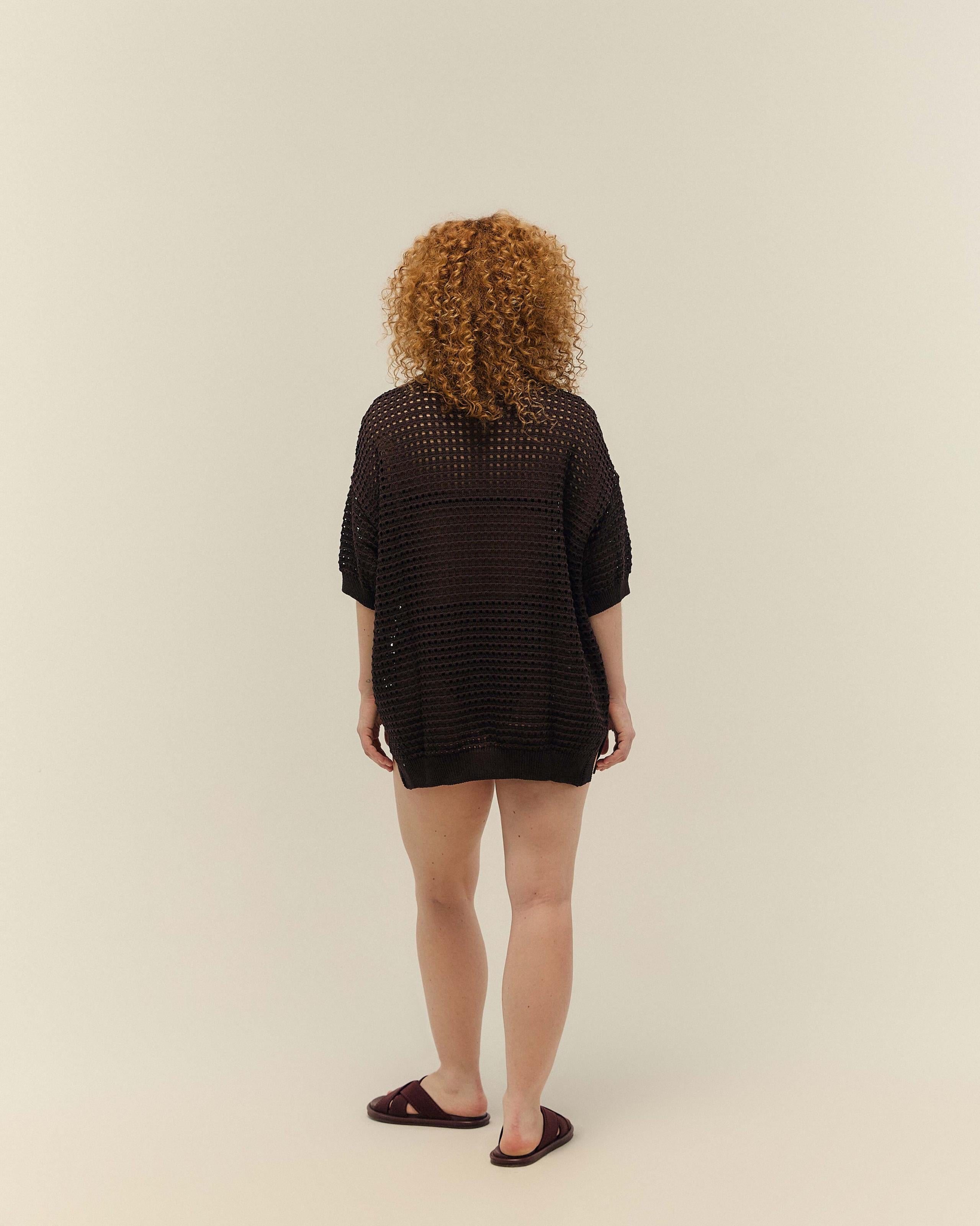 Blusa Joana Tricot Marrom Brauna
