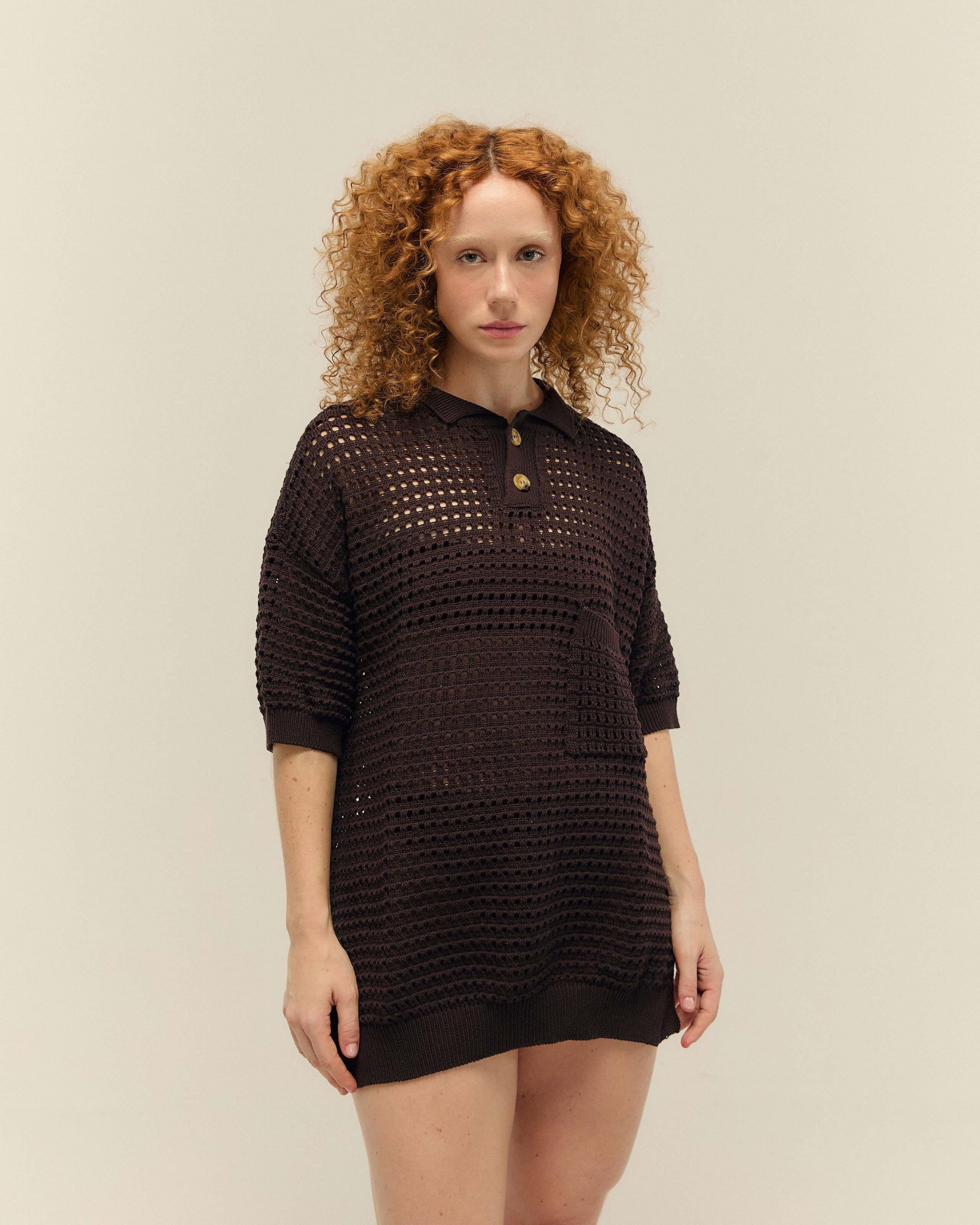 Blusa Joana Tricot Marrom Brauna