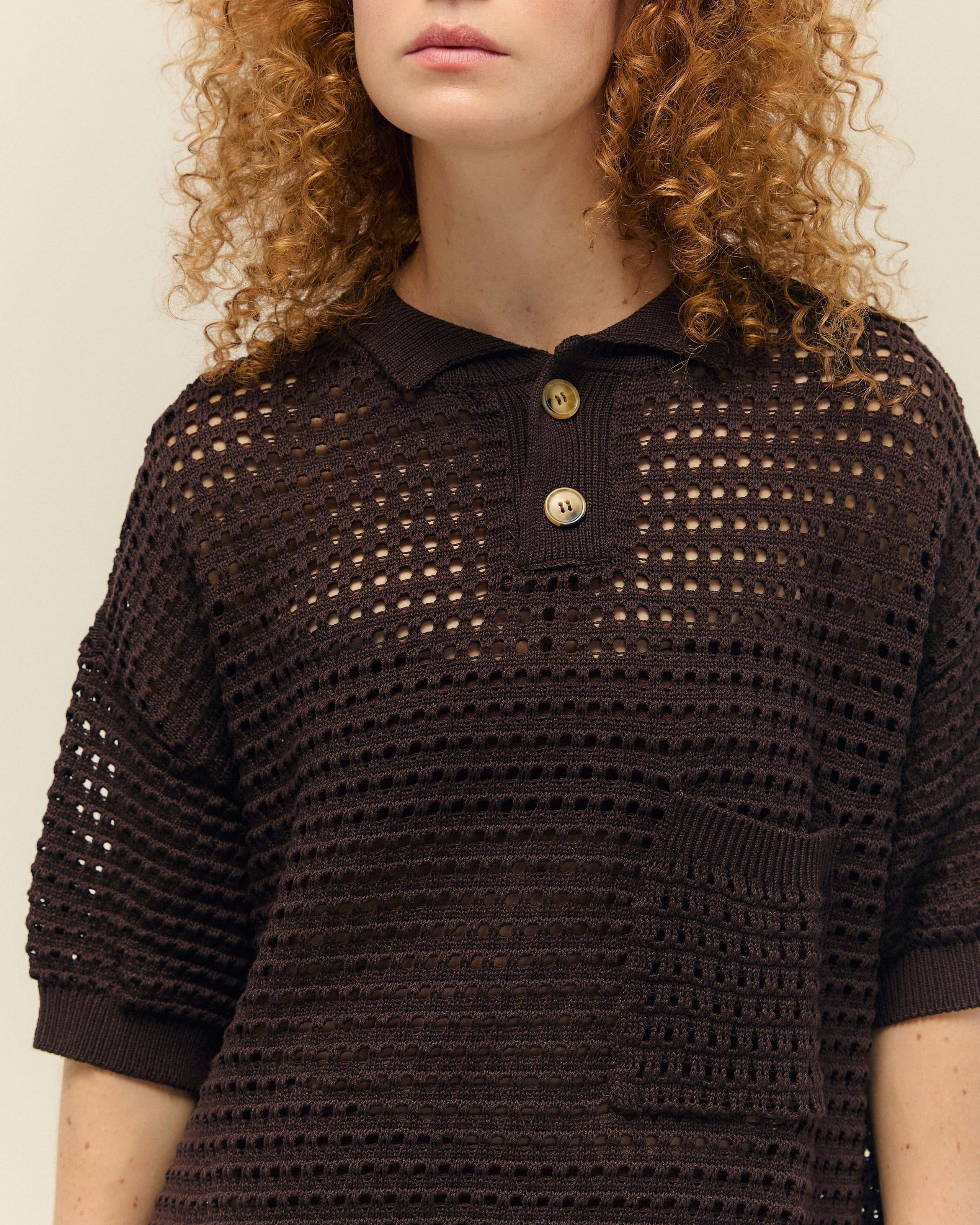 Blusa Joana Tricot Marrom Brauna