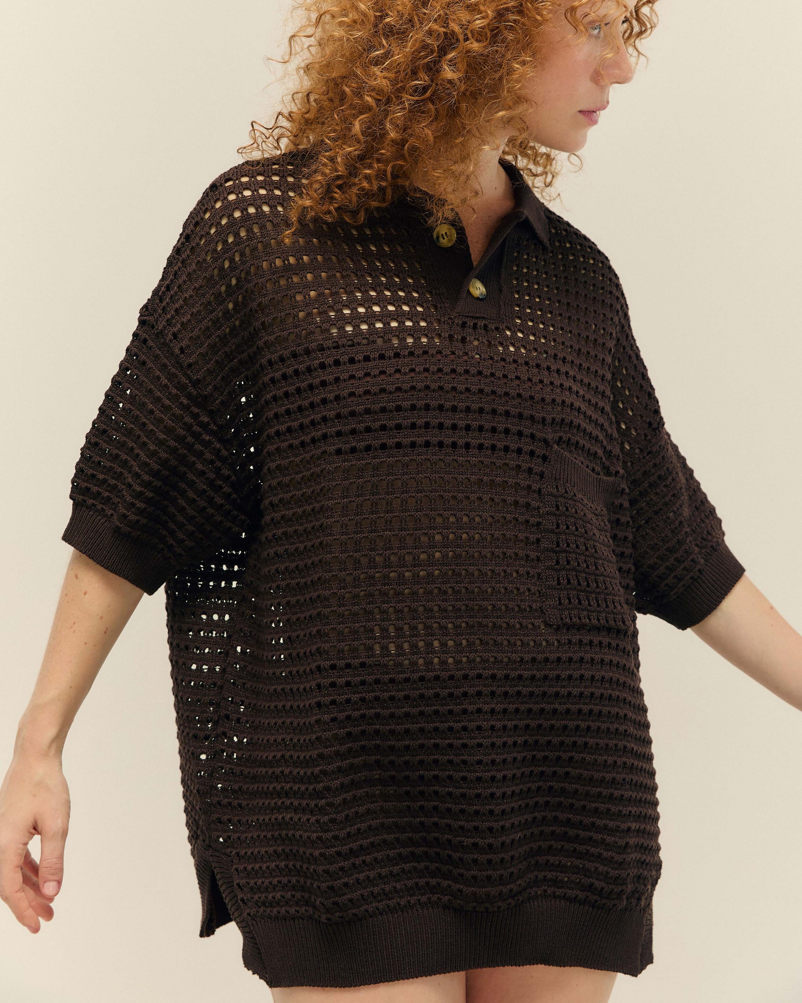 Blusa Joana Tricot Marrom Brauna