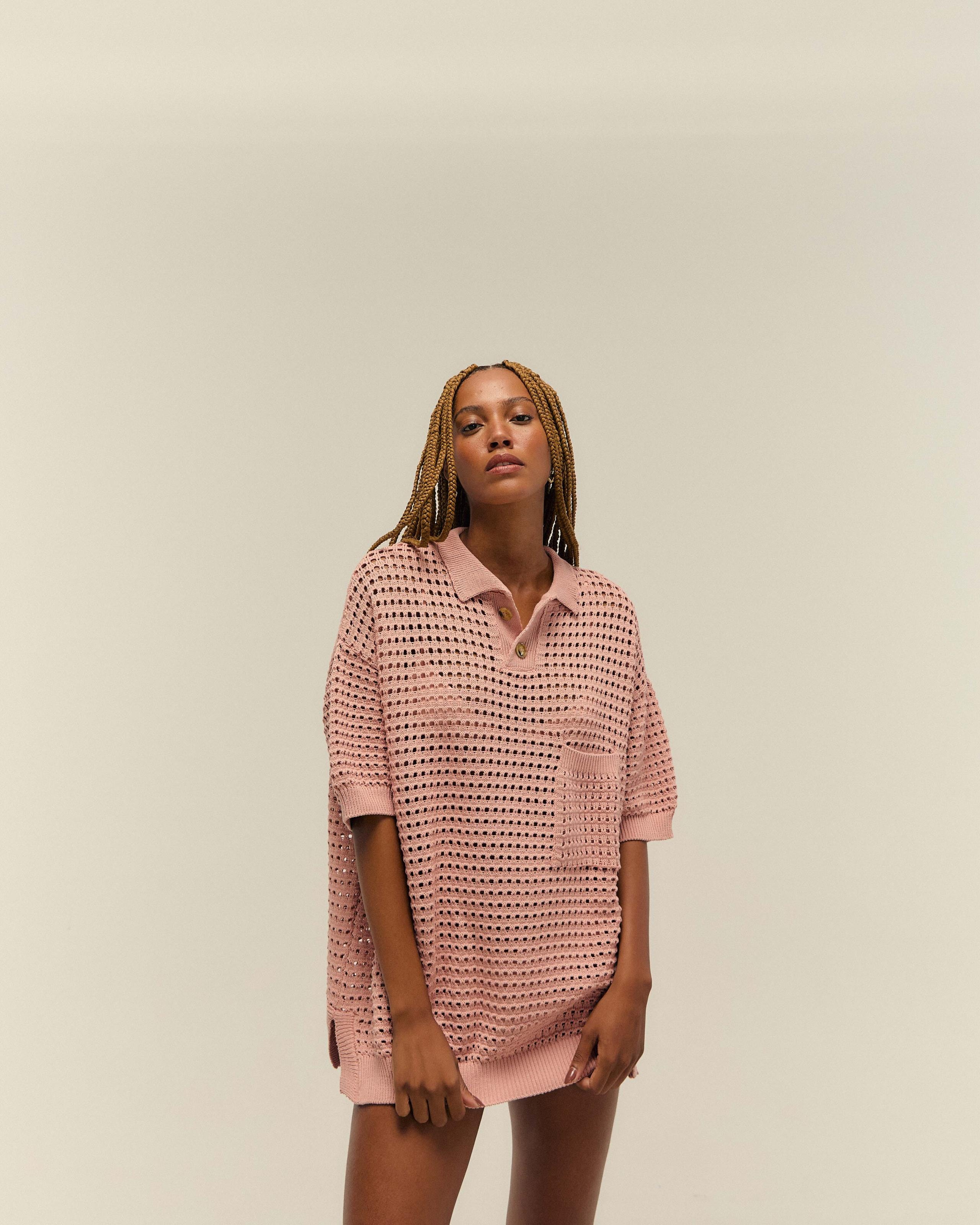 Blusa Joana Tricot Rosa Mosqueta