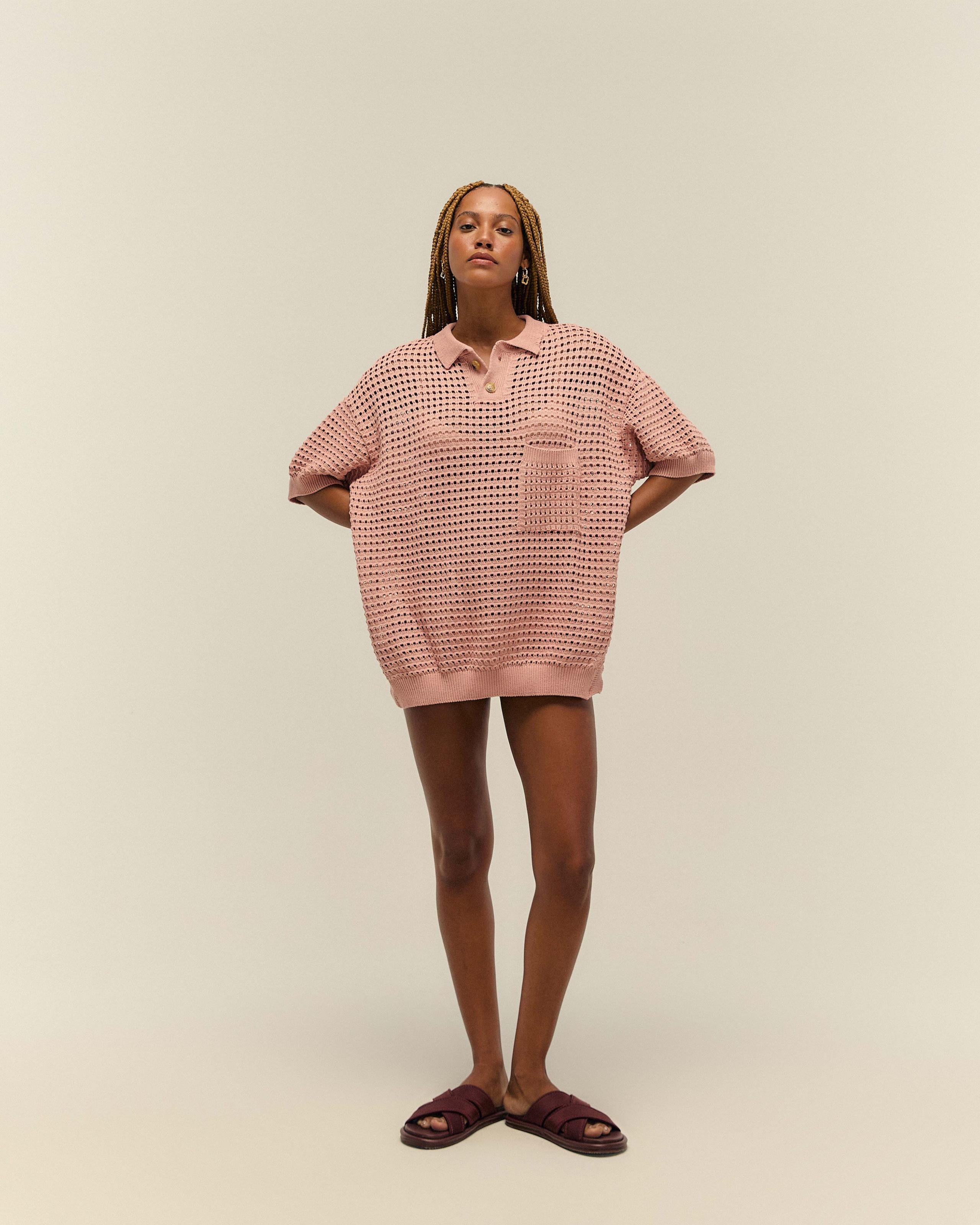 Blusa Joana Tricot Rosa Mosqueta