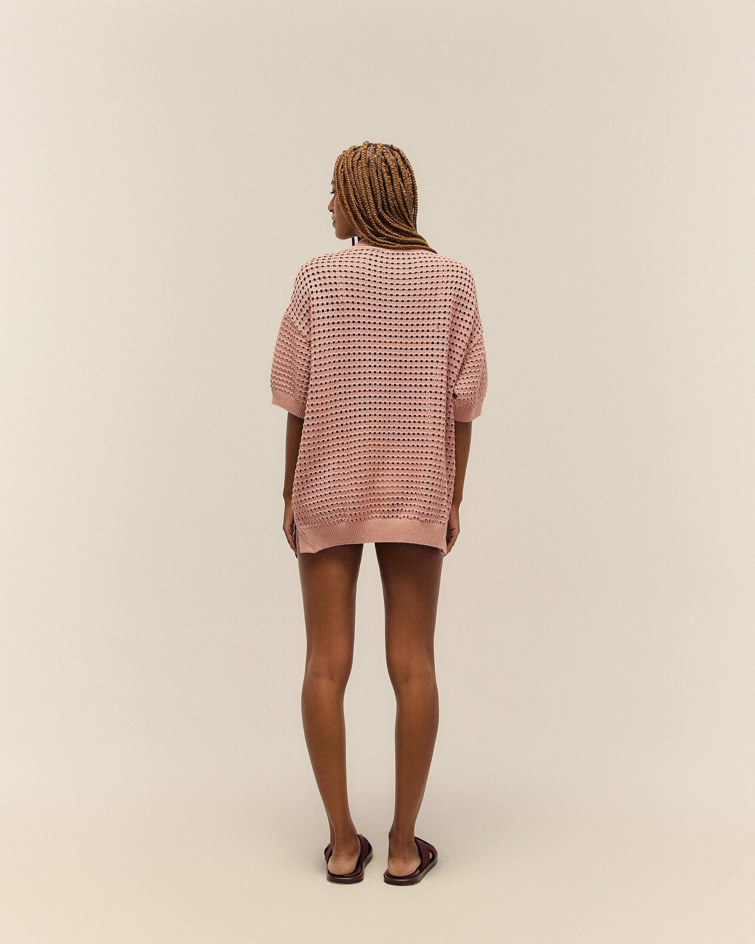 Blusa Joana Tricot Rosa Mosqueta