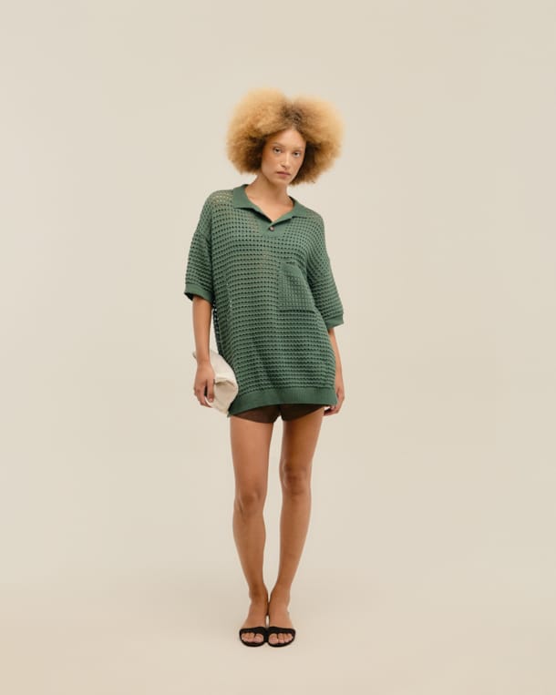 Blusa Joana Tricot Verde Alga