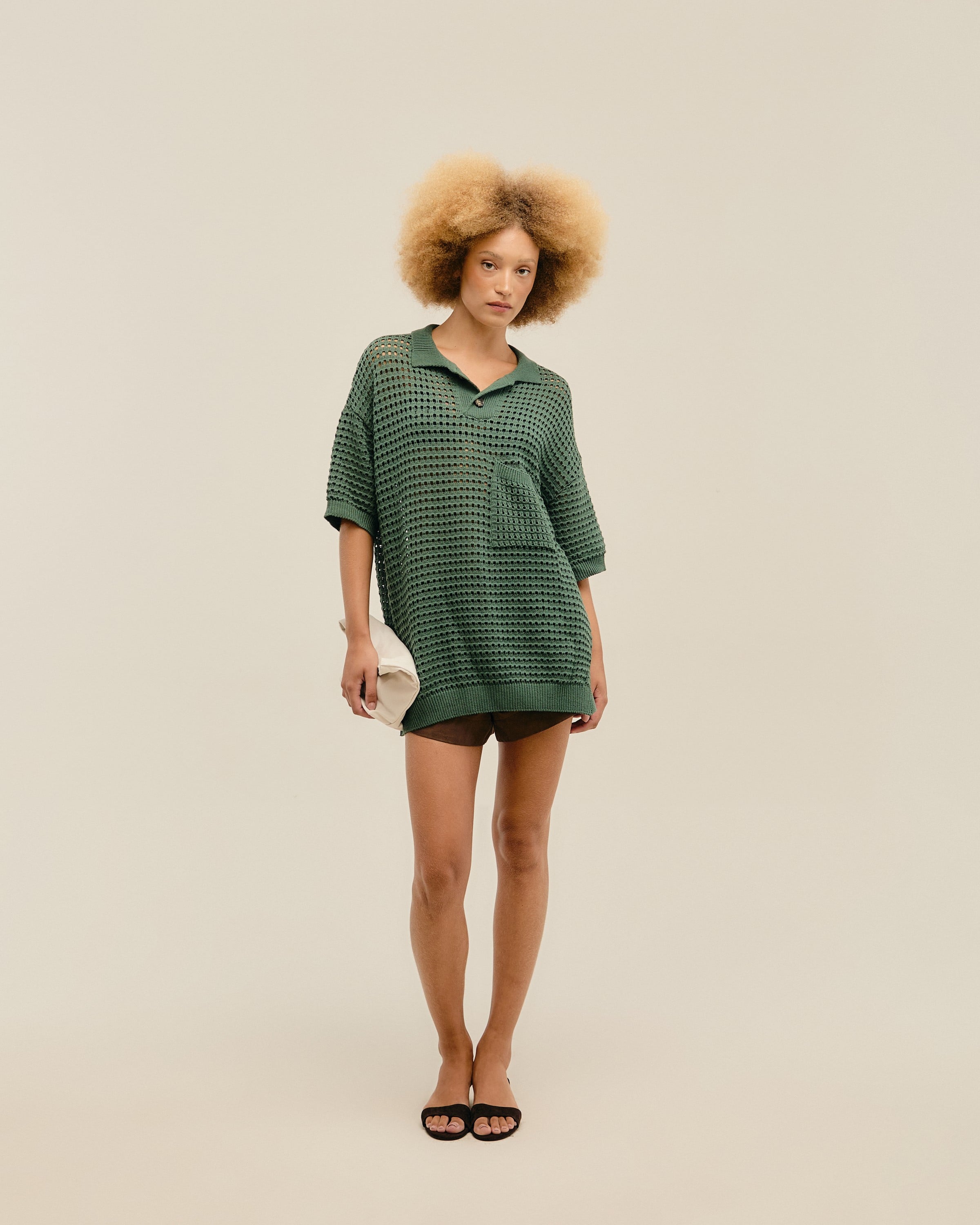 Blusa Joana Tricot Verde Alga