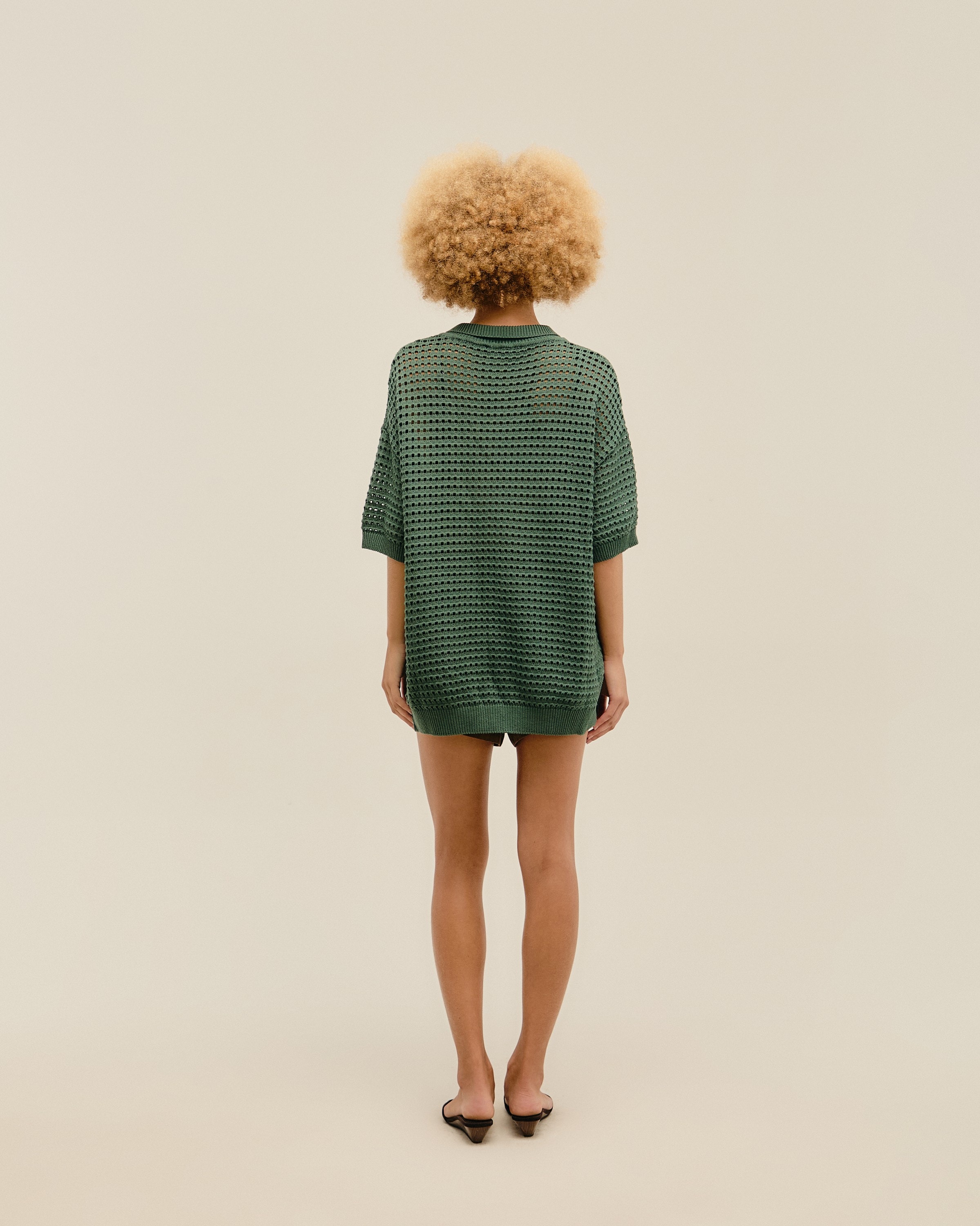Blusa Joana Tricot Verde Alga