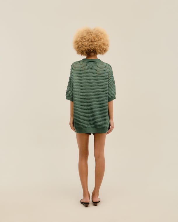 Blusa Joana Tricot Verde Alga