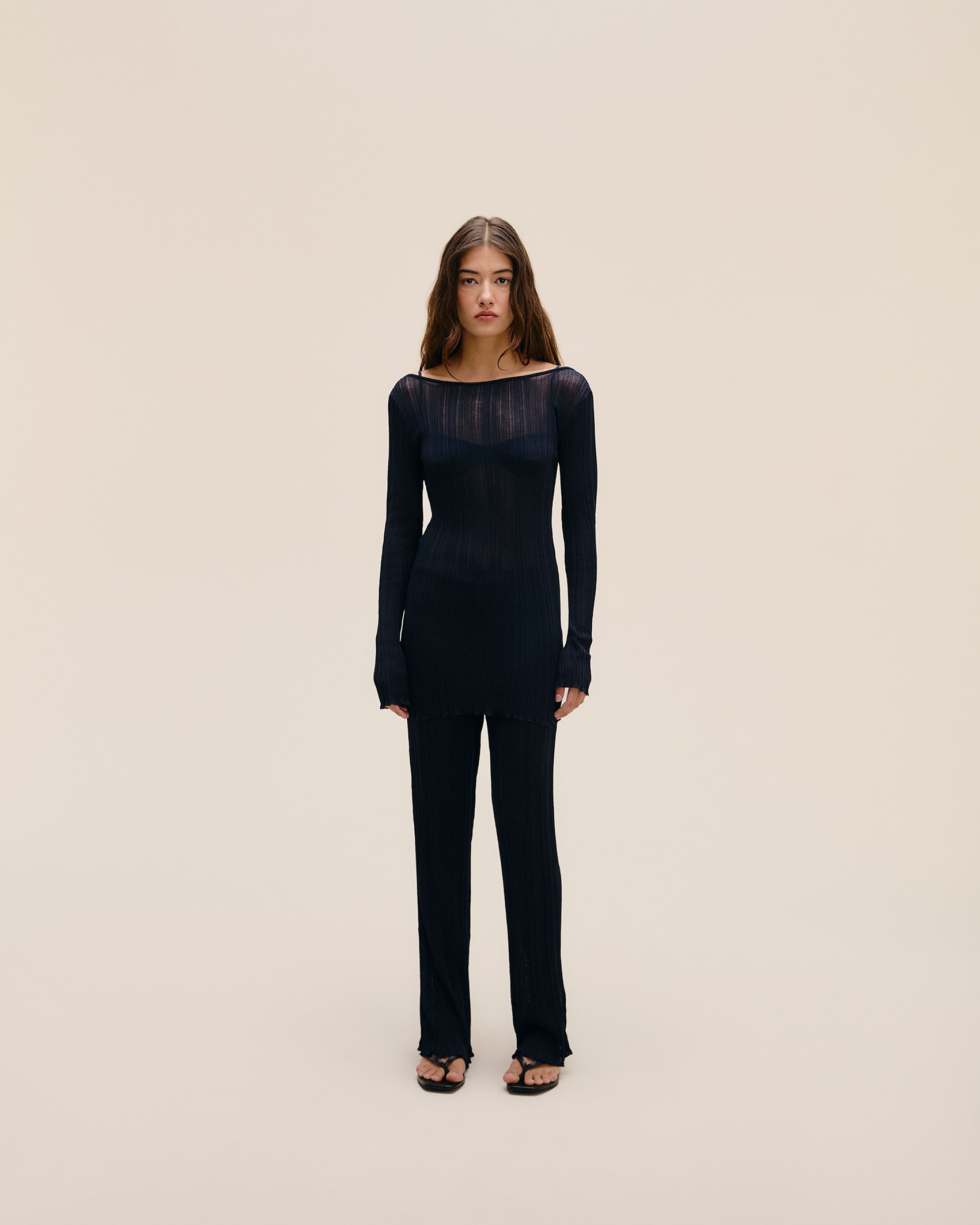 Blusa Leila Tricot Marinho Classico
