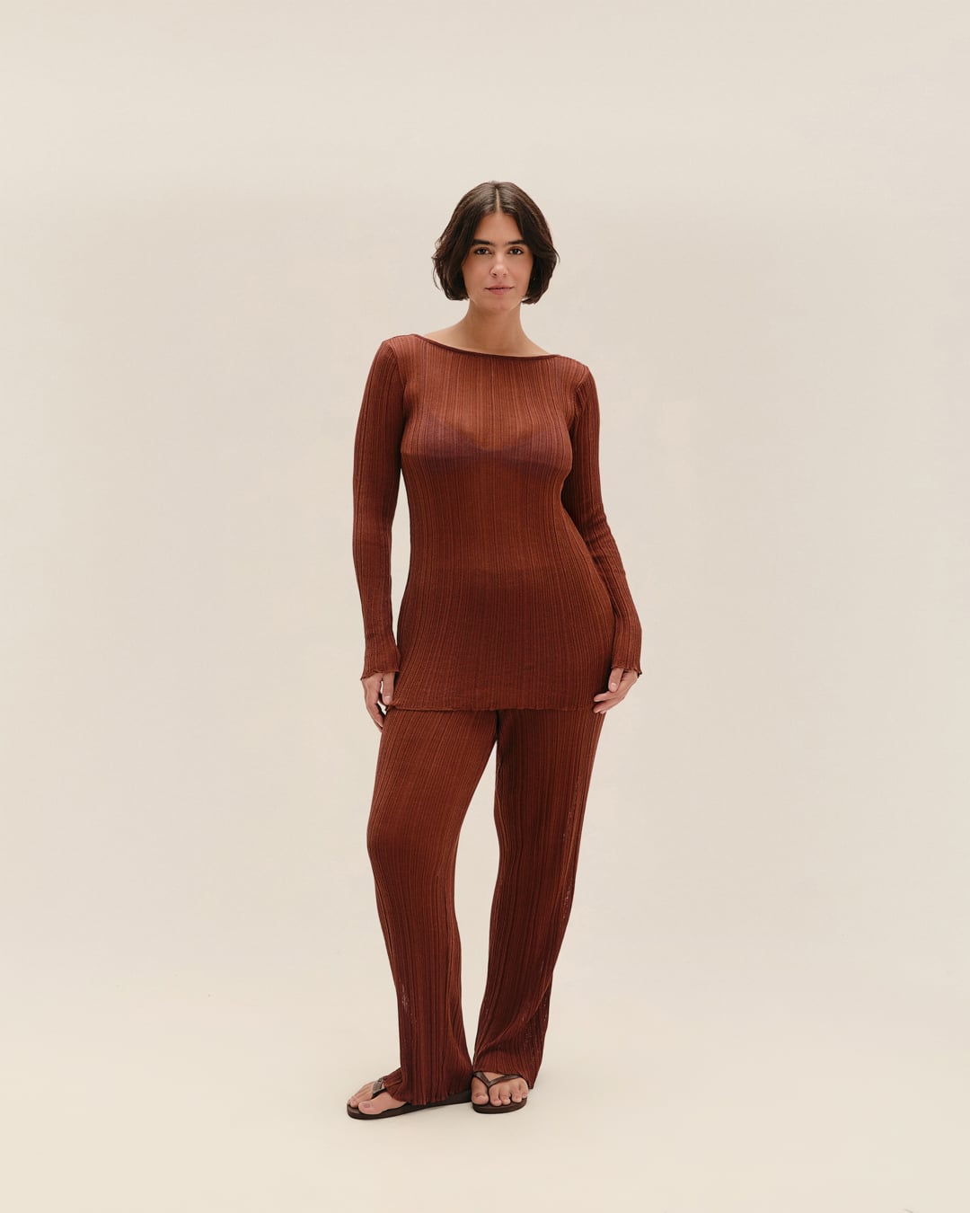 Blusa Leila Tricot Marrom
