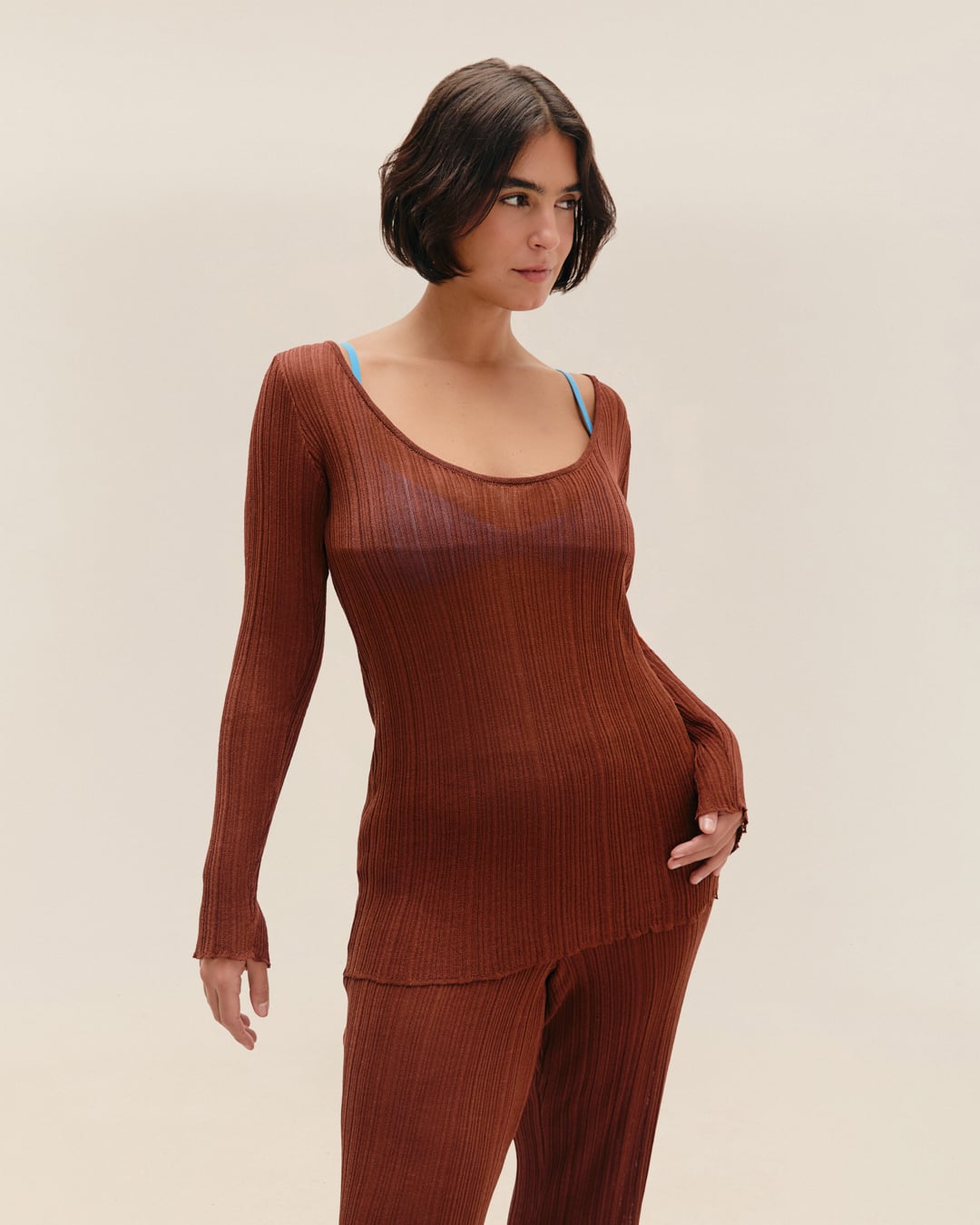 Blusa Leila Tricot Marrom