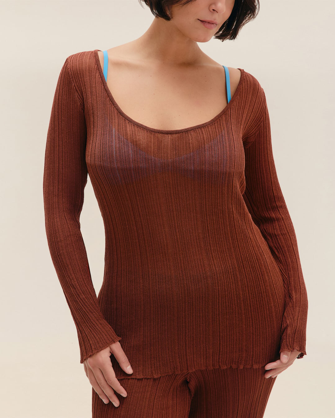 Blusa Leila Tricot Marrom