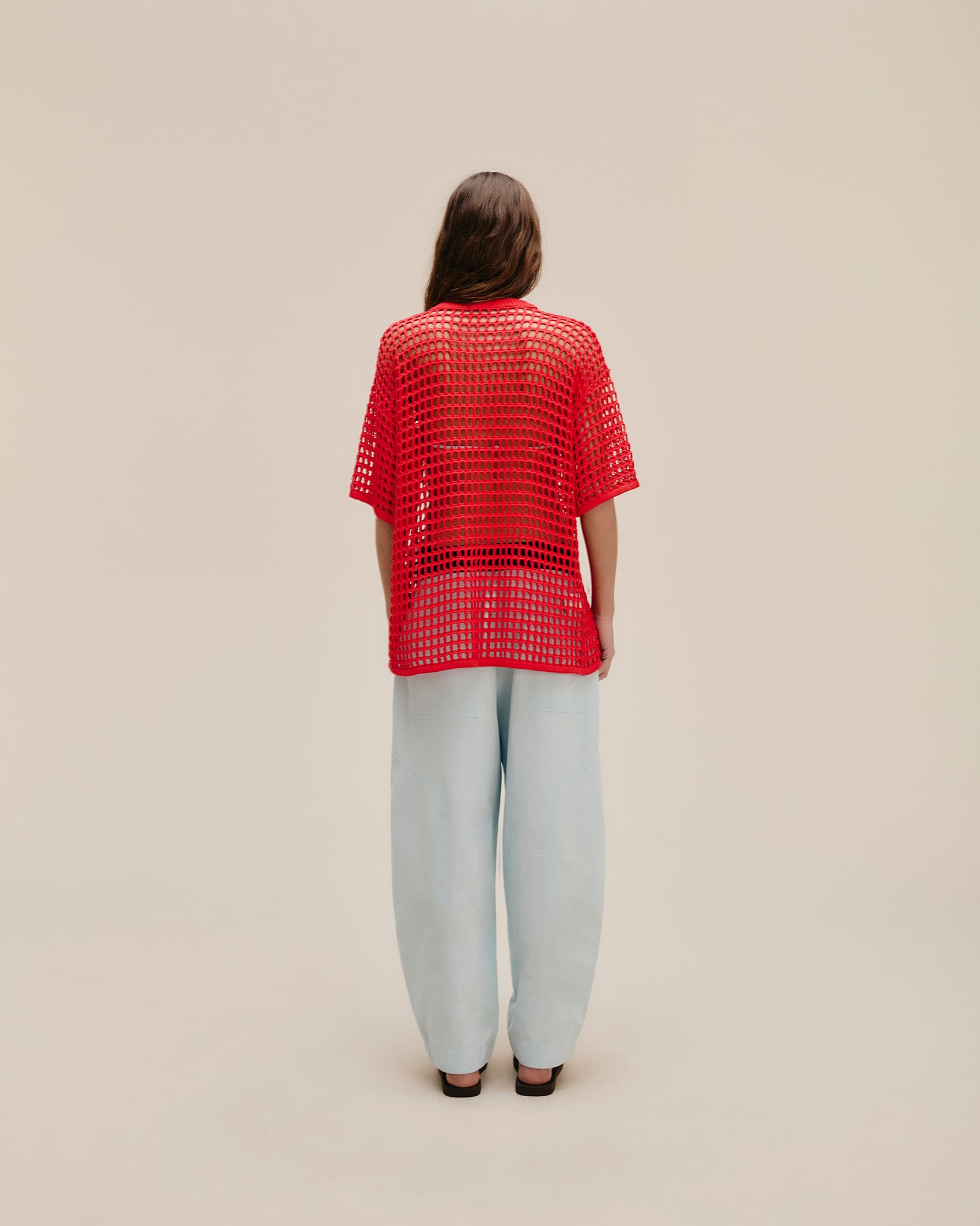 Blusa Lila Tricot Vermelho Desvio