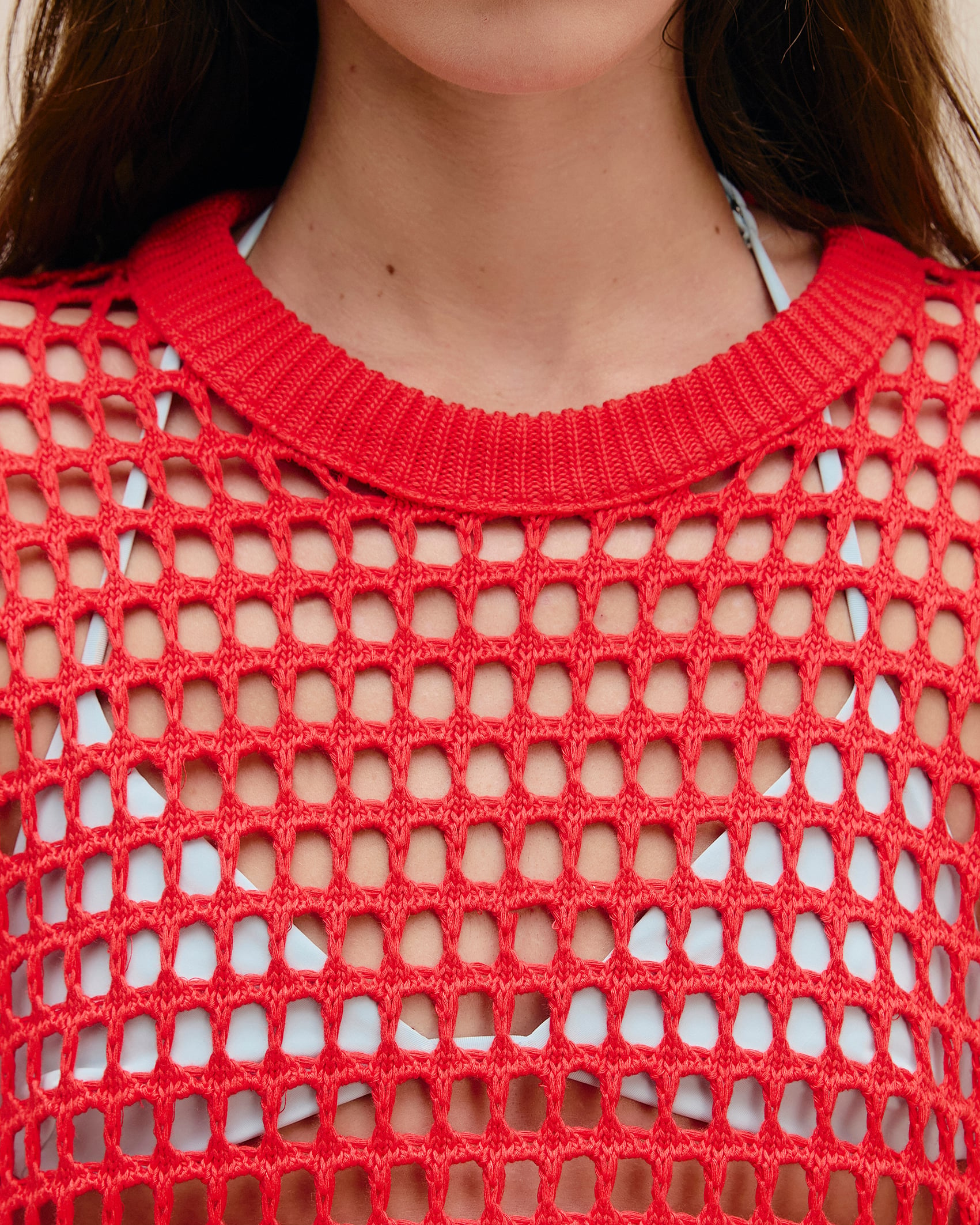 Blusa Lila Tricot Vermelho Desvio