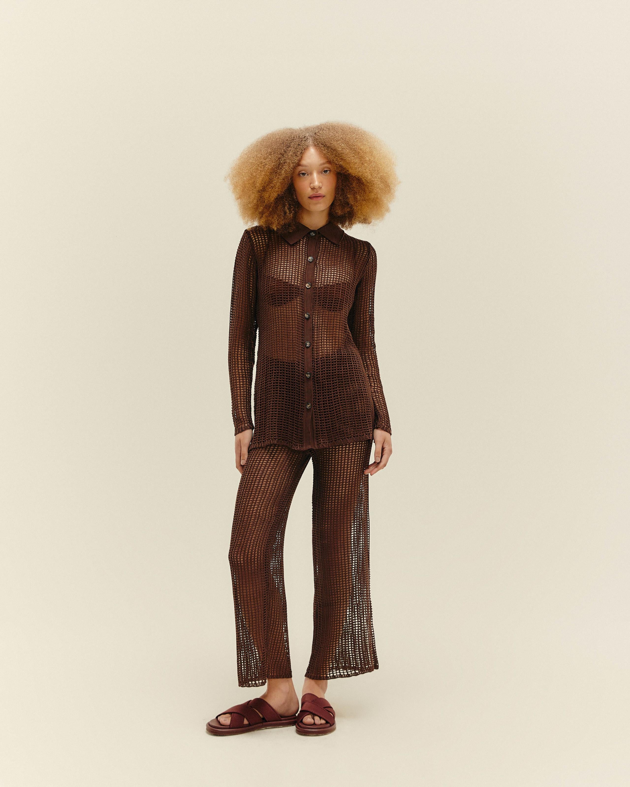 Blusa Luana Tricot Marrom Brauna