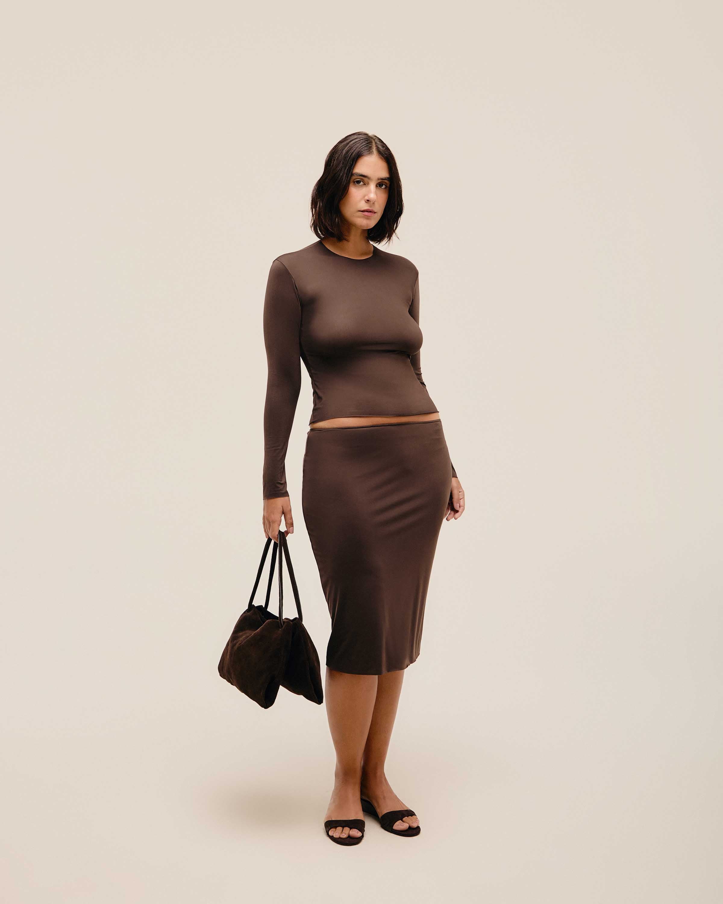 Blusa Nina a Fio Marrom Cohiba
