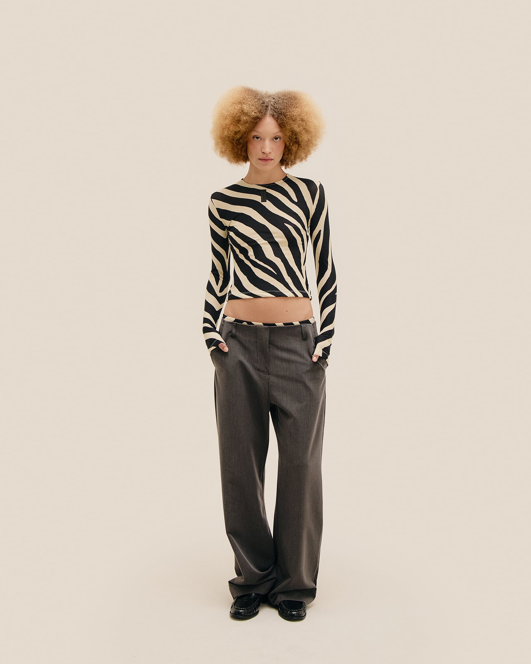 Blusa Nina Estampada Estampa Zebra Diagonal