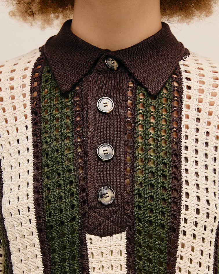 Blusa Over Tricot Estampa Listras Verde